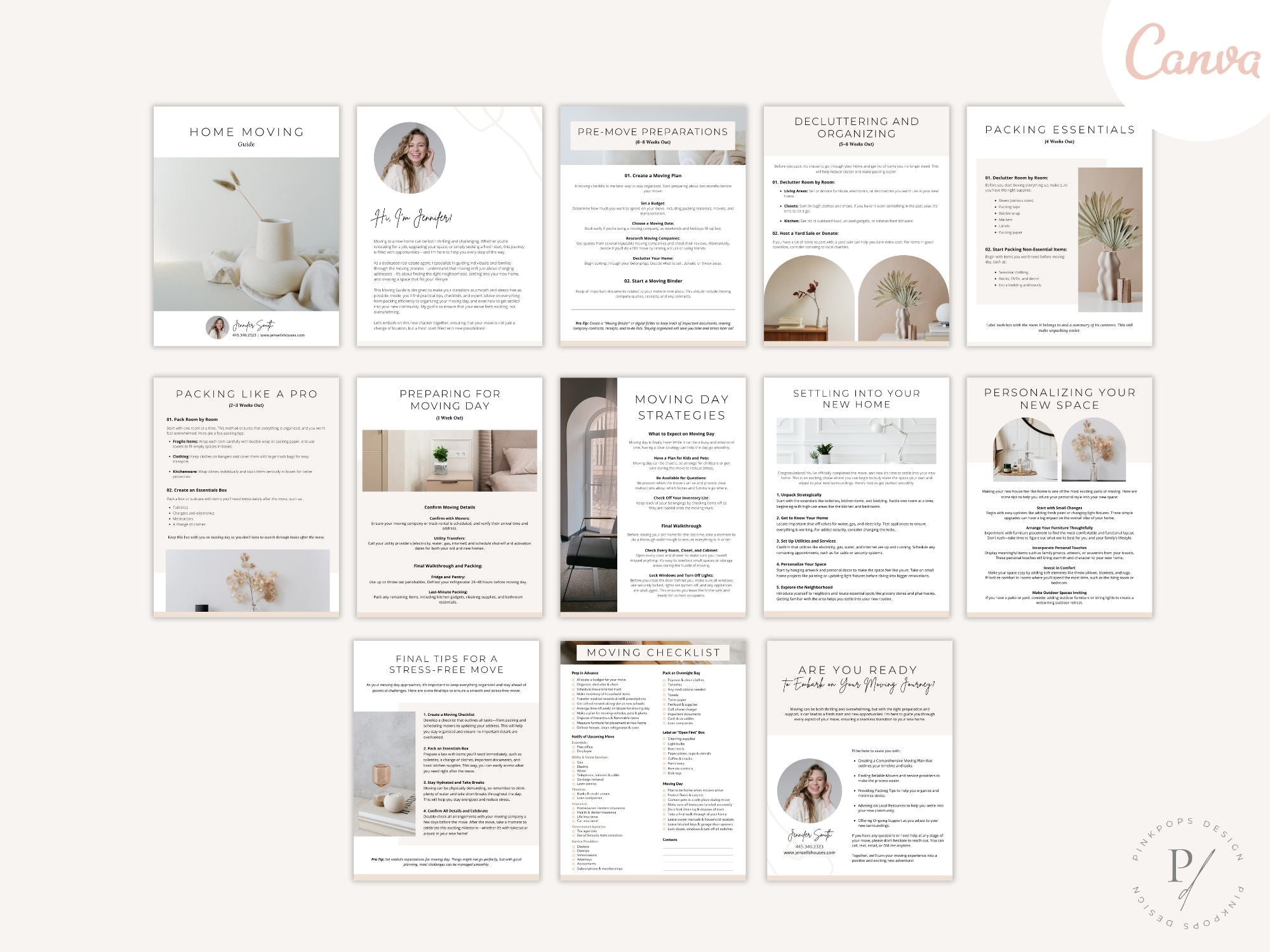 Minimal Moving Guide offering realtors a simple, organized resource to help clients navigate the moving process smoothly.