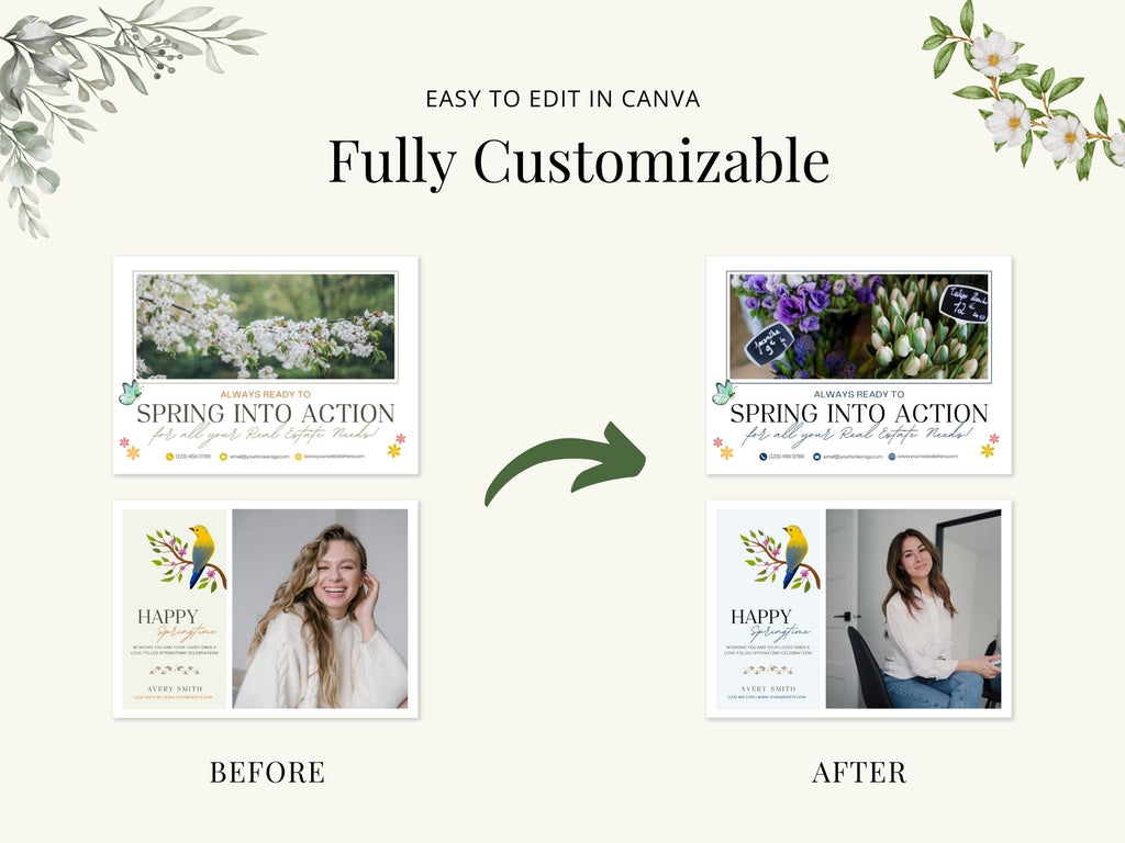 Spring Postcard Bundle - Eye-catching postcards for vibrant real estate marketing in the spring season.