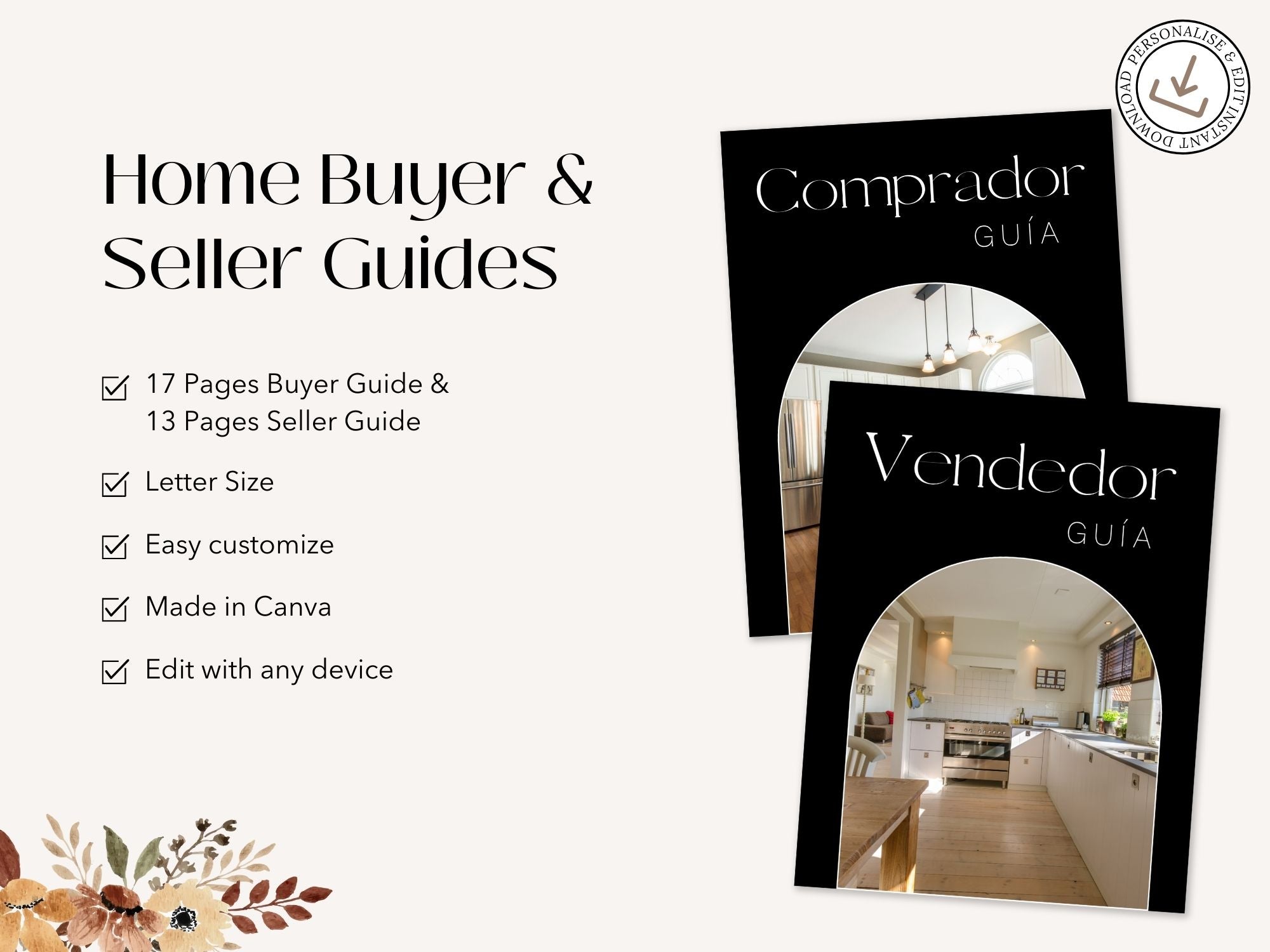  Spanish Black Buyer and Seller Guides Vol 01- Sleek guides for Spanish-speaking real estate  clients.
