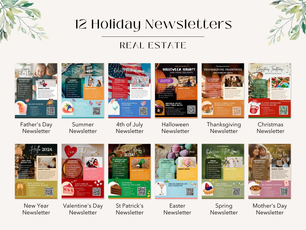 Holiday Newsletter Bundle - Spread holiday cheer and stay connected with festive newsletter templates.