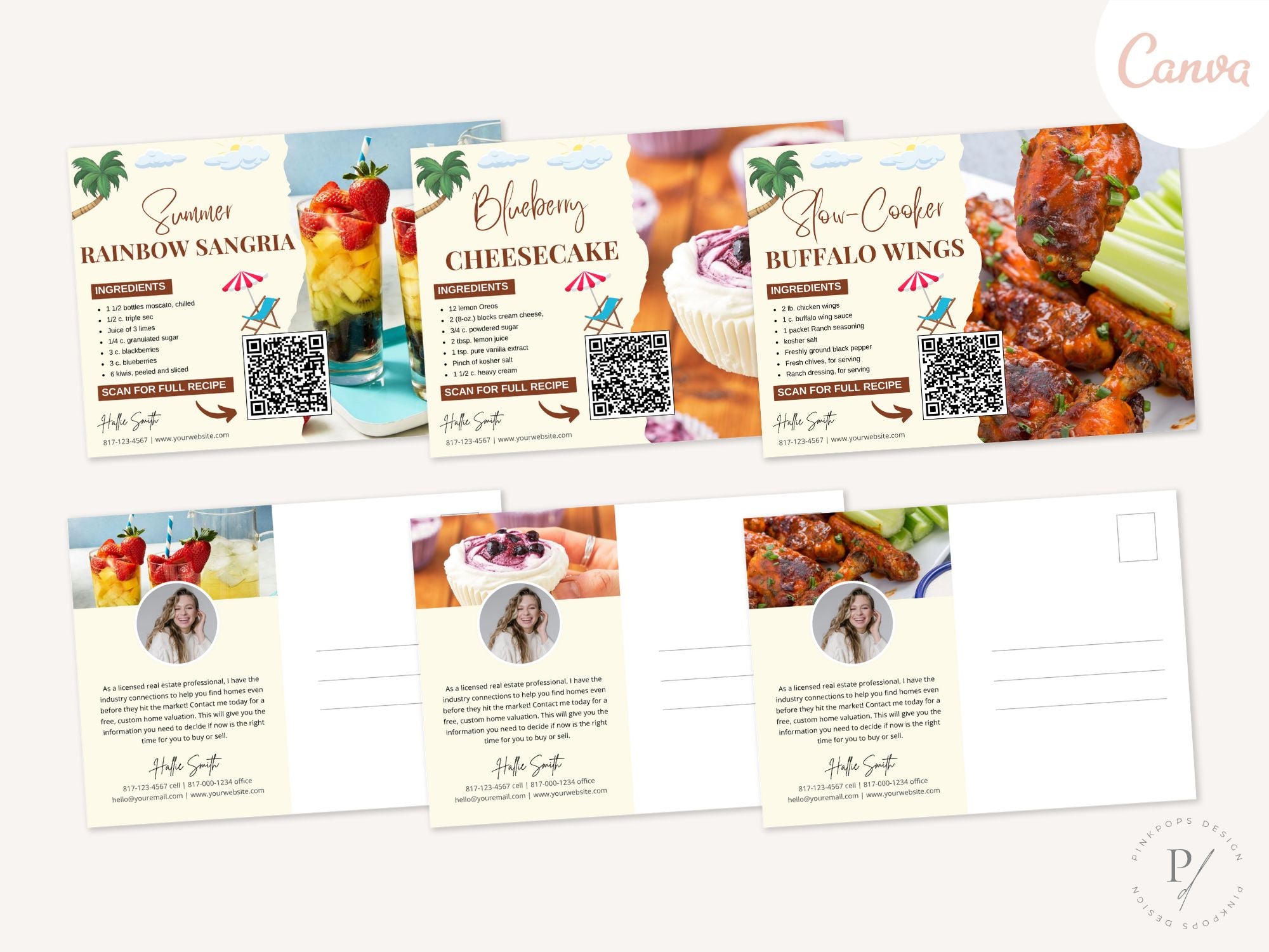 Summer Real Estate Recipe Postcards - Embrace the flavors of the season with refreshing recipes and vibrant postcards.