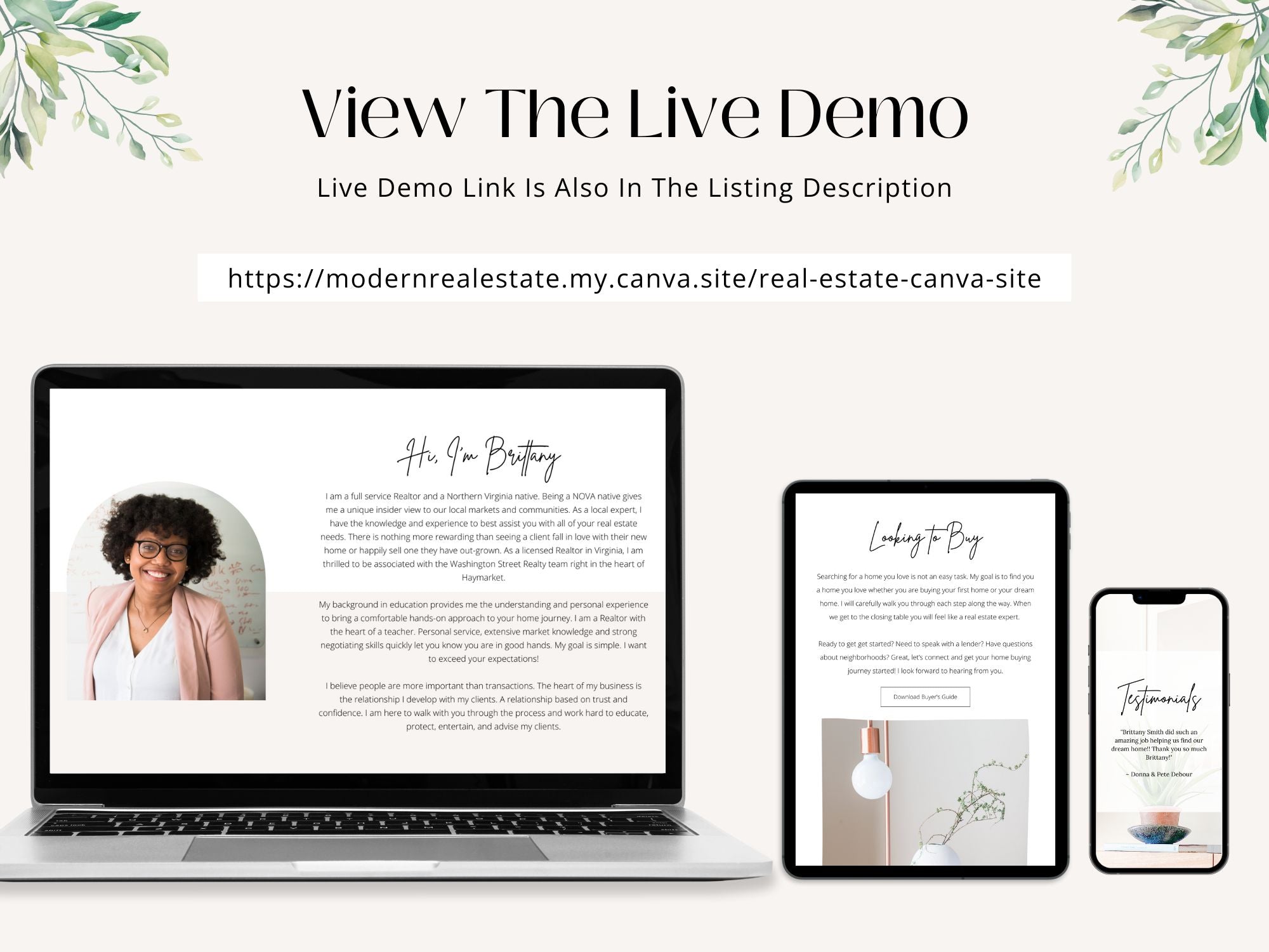 Modern Real Estate Canva Site - Sleek and contemporary website template for showcasing real estate services.