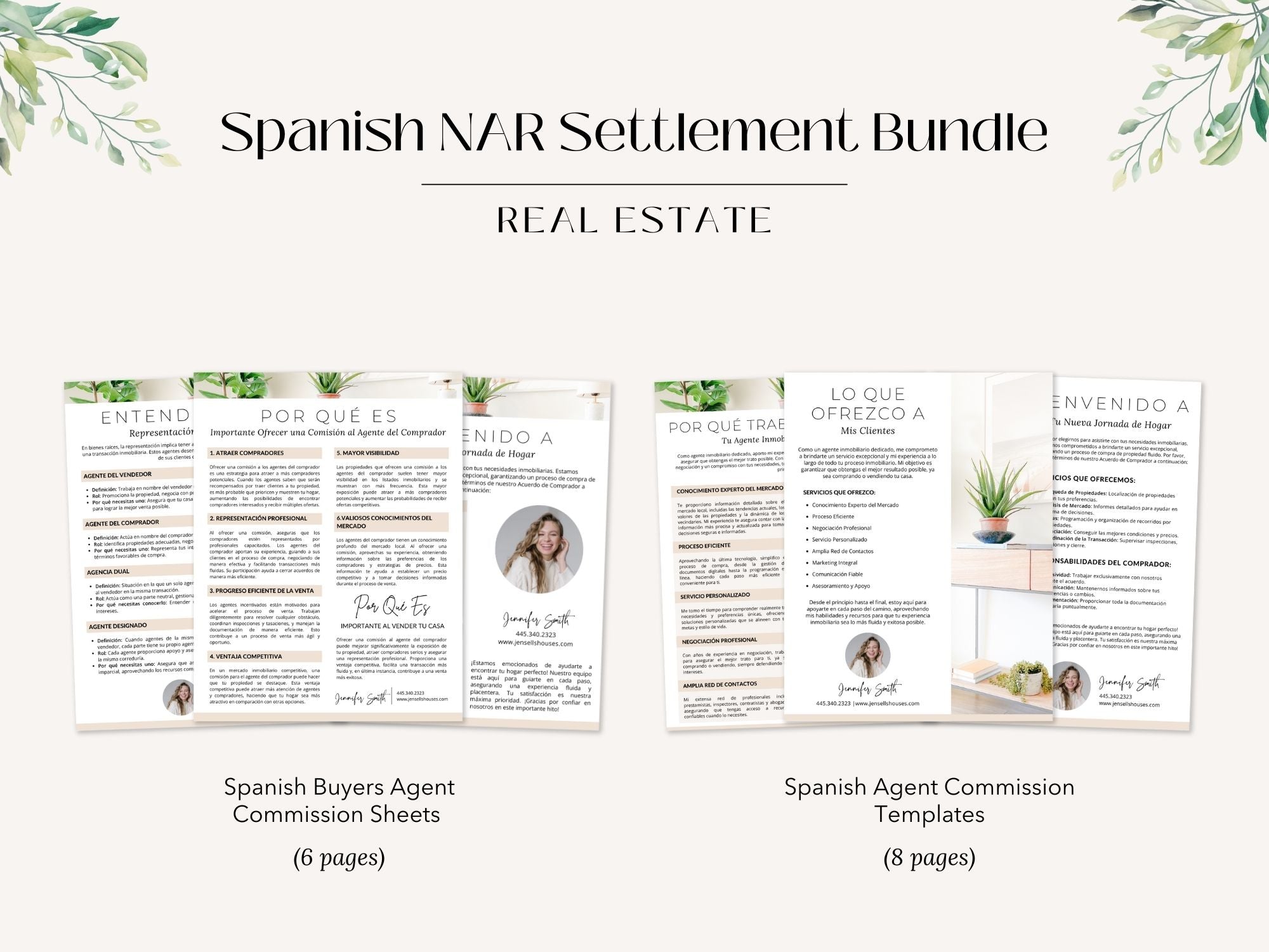 Spanish NAR settlement bundle with essential documents for real estate transactions.