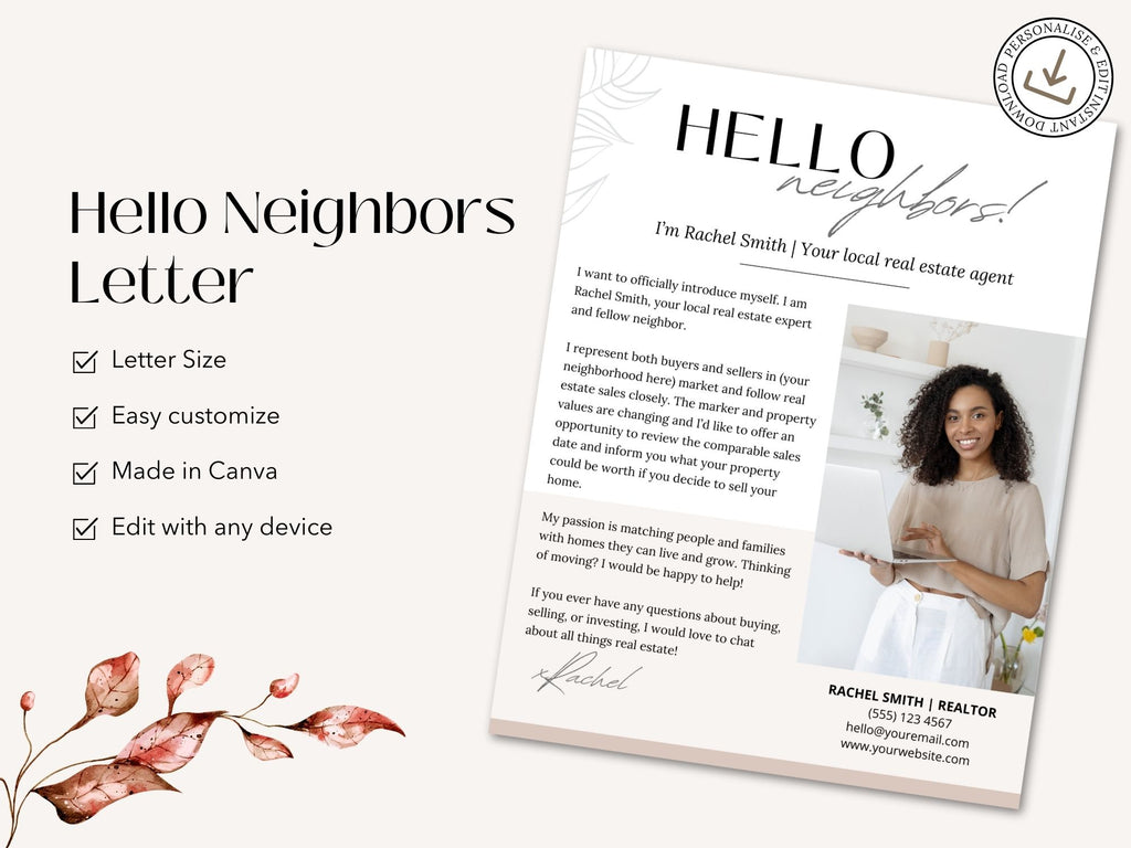 Hello Neighbors Real Estate Letter Vol 02 - Personalized letter designed for community engagement, showcasing real estate expertise and fostering connections within the neighborhood