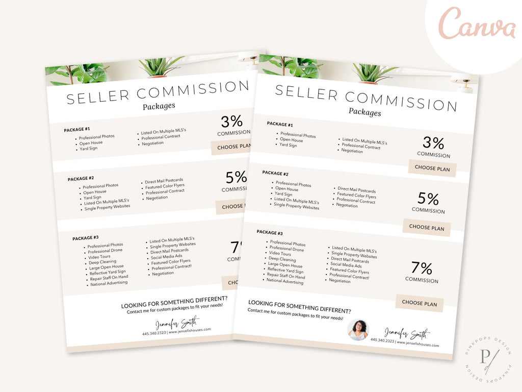 Seller Commission Flyer - Professional flyer highlighting competitive seller commission rates for real estate marketing.