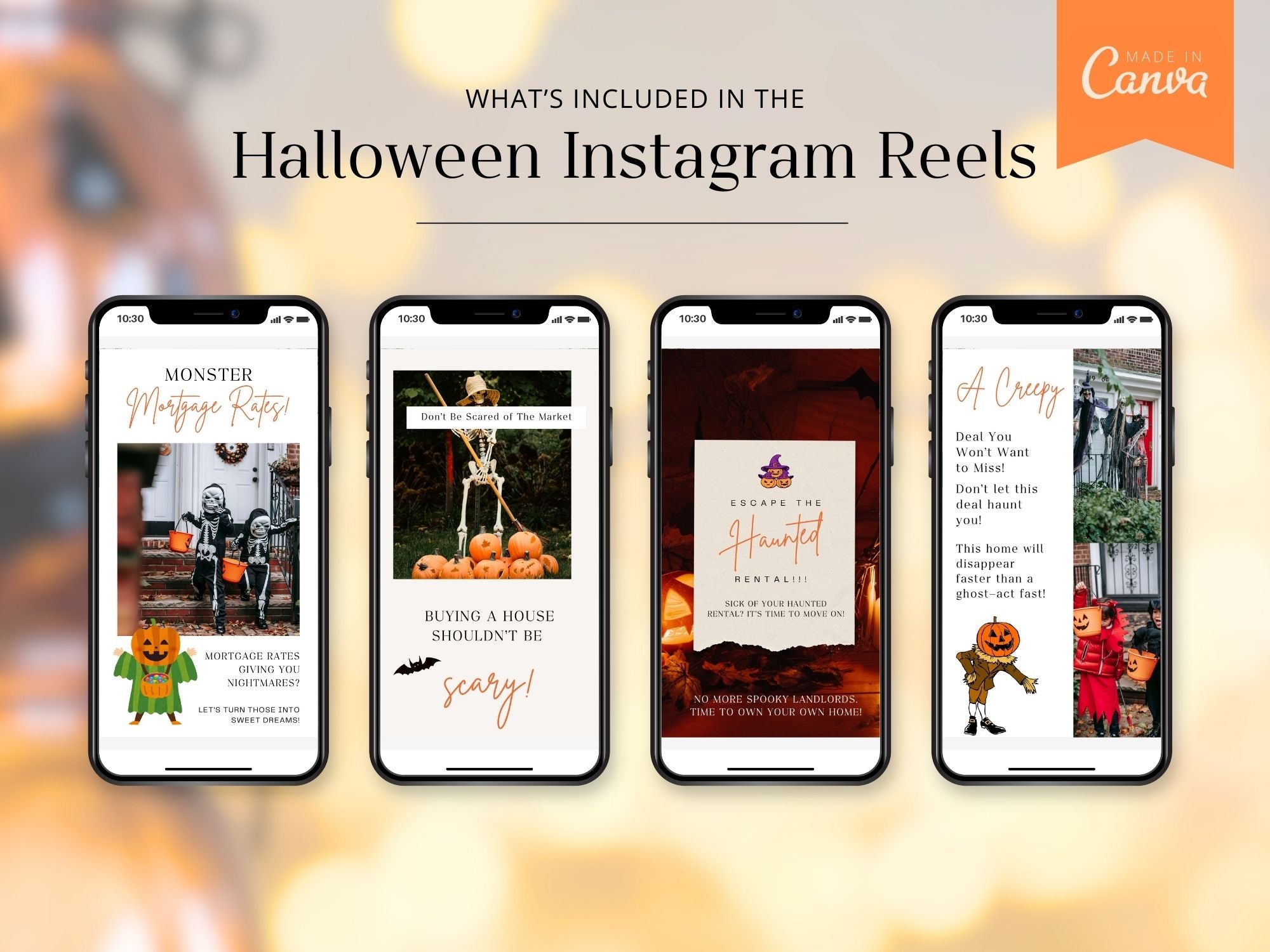 Halloween-themed real estate Instagram reels for realtors to engage their audience with spooky, festive content.