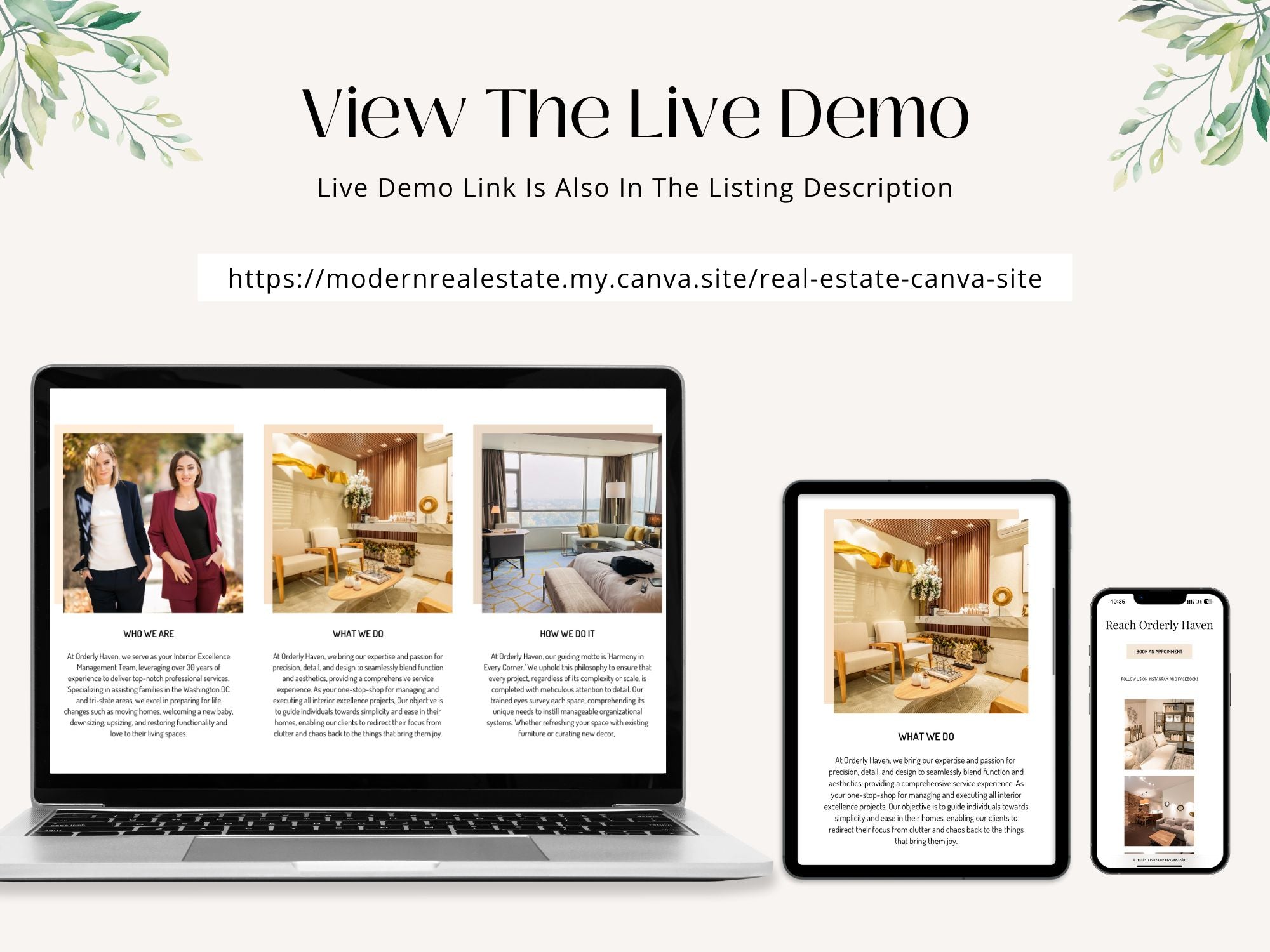 Professional Home Organization Canva Site - Comprehensive and user-friendly online platform for home organizers.