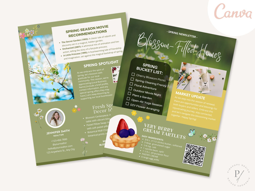 Spring Holiday Newsletter 2024 - Festive real estate newsletter template for spreading springtime joy.