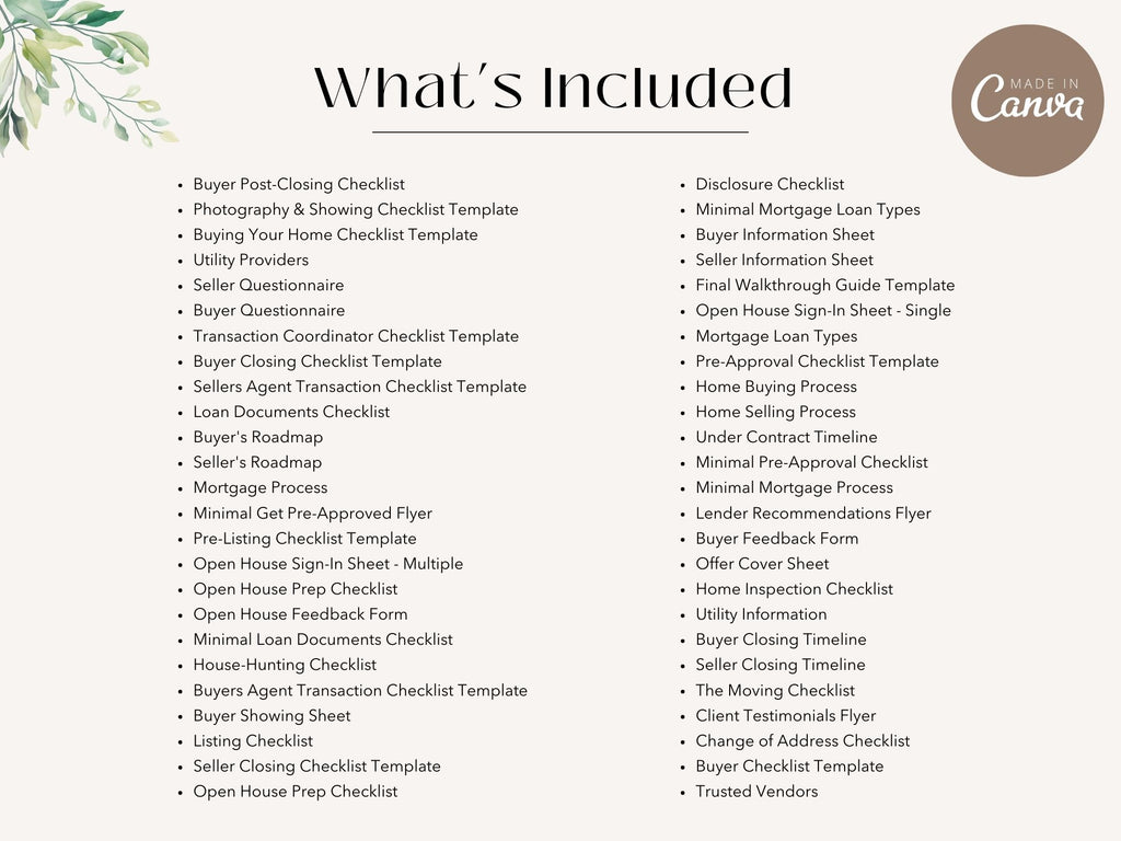 Black Real Estate Checklist Bundle- Comprehensive checklists for buyers, sellers, and agents.