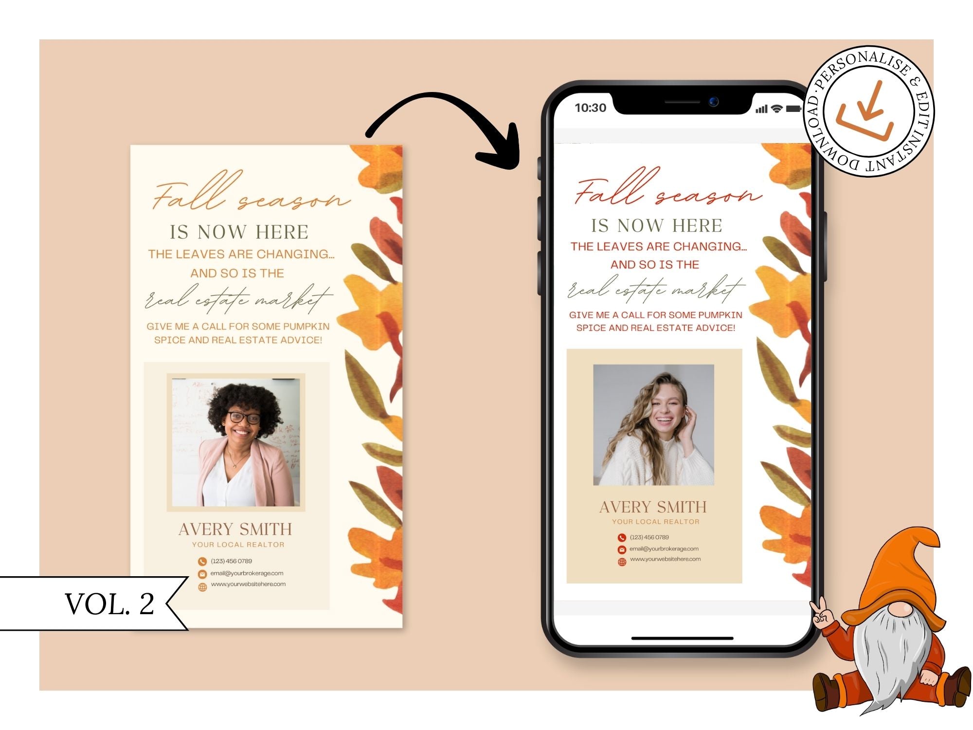 Real Estate Fall Digital Card Vol 01 - Visually appealing digital card for expressing gratitude and staying connected with clients in the fall season.