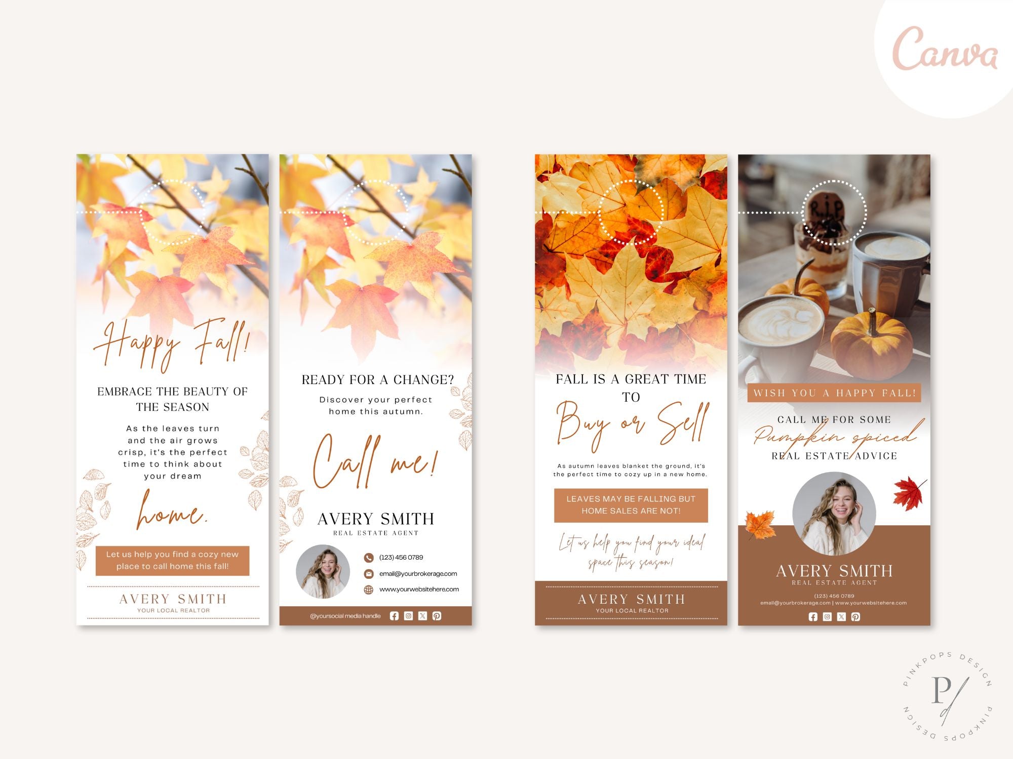 Fall Door Hangers Vol 02 - Vibrant and seasonal door hangers for fall-themed marketing.