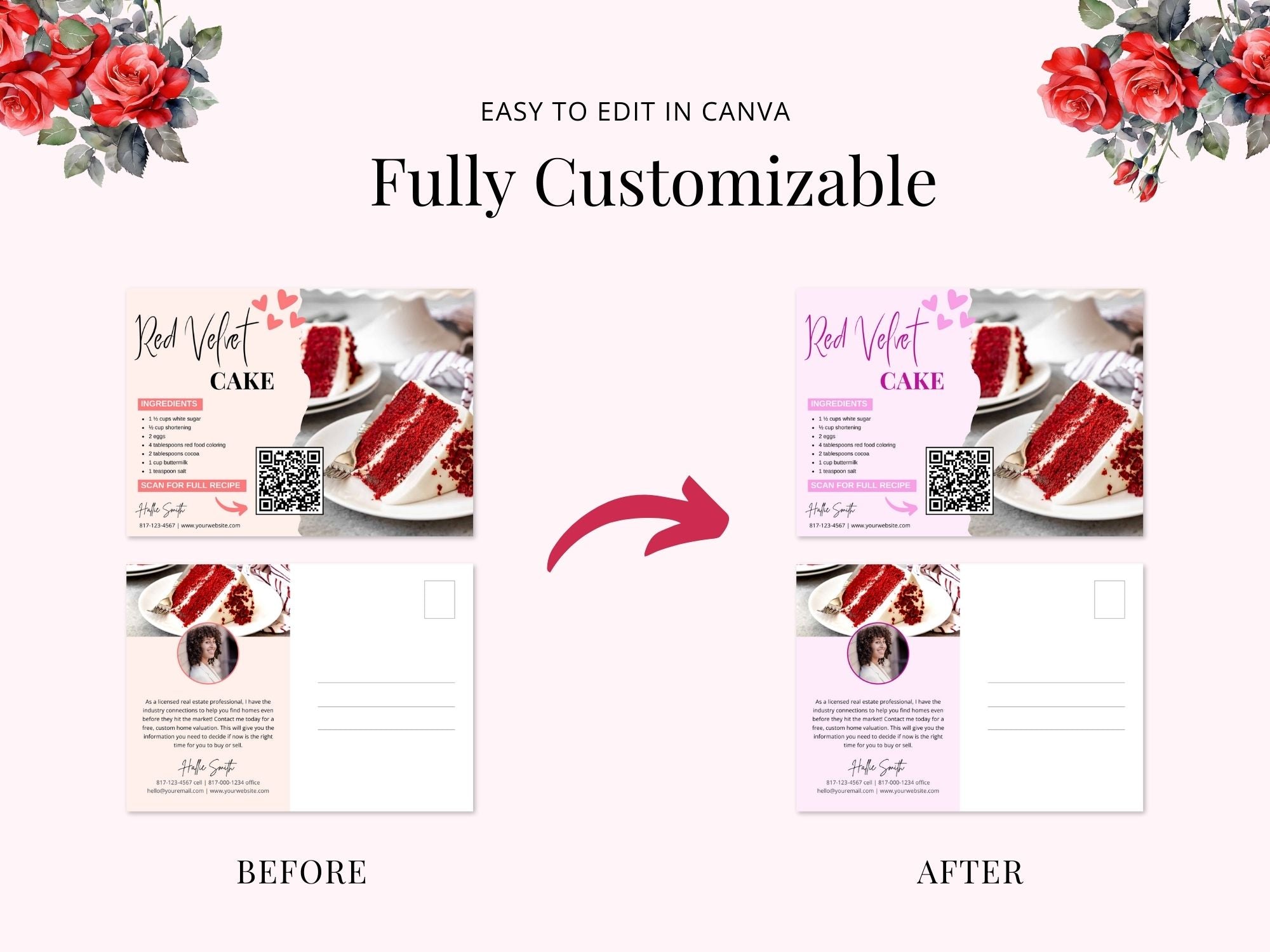 Real Estate Valentine's Day Recipe Postcard Bundle: Spreading Love and Culinary Delights to Clients and Prospects on Valentine's Day