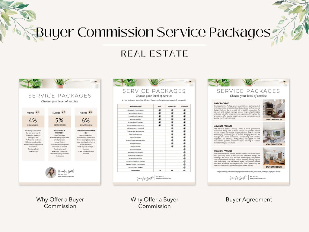 Real Estate Buyer & Seller Commission Service Packages Vol 01