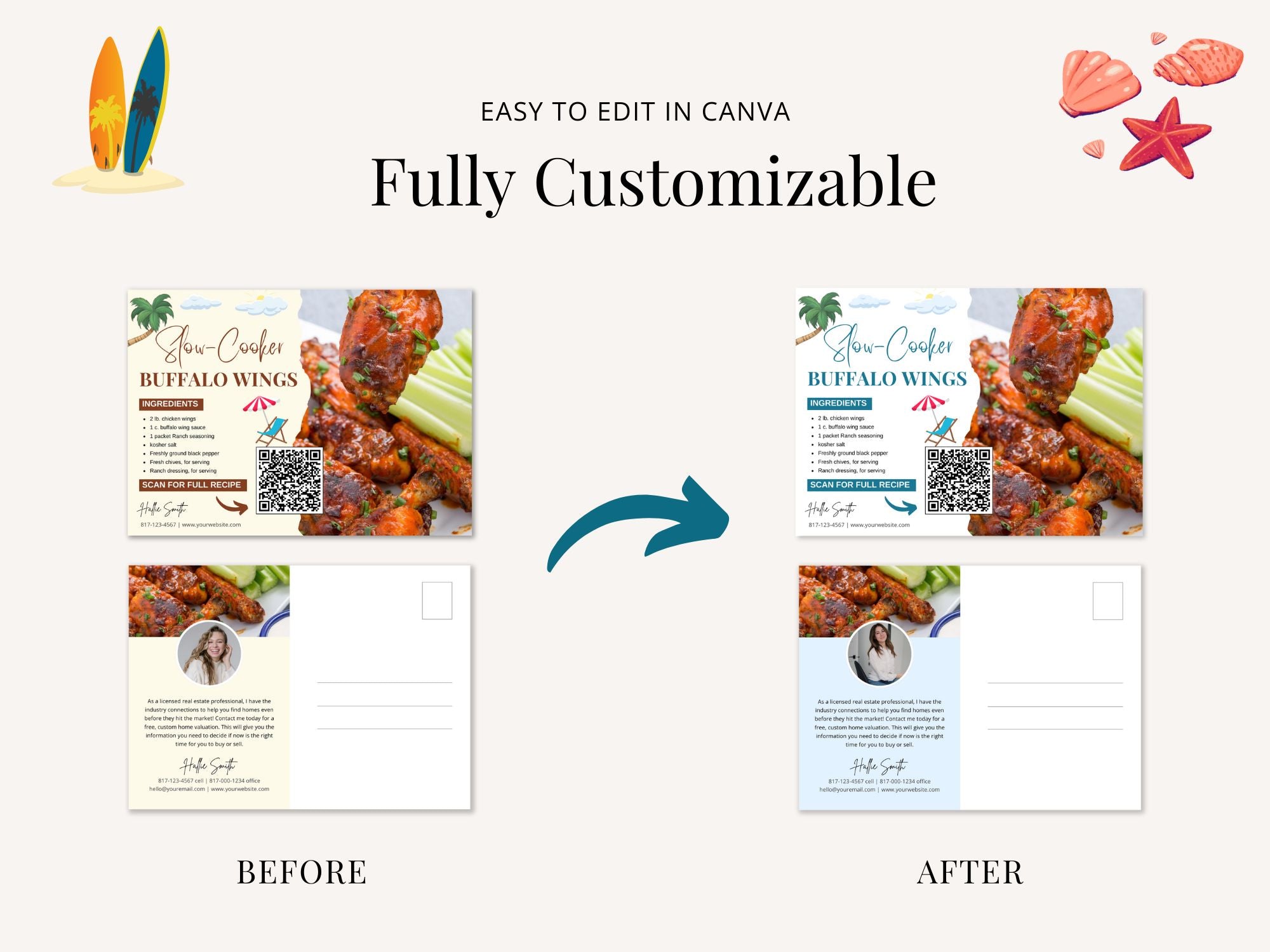 Summer Real Estate Recipe Postcards - Embrace the flavors of the season with refreshing recipes and vibrant postcards.