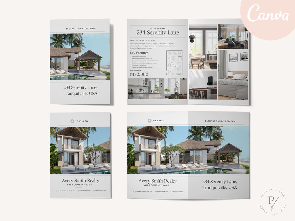 Real Estate Luxury Property Brochure - Exquisite design showcasing premium property details, captivating potential buyers with sophisticated visuals in luxury real estate marketing.