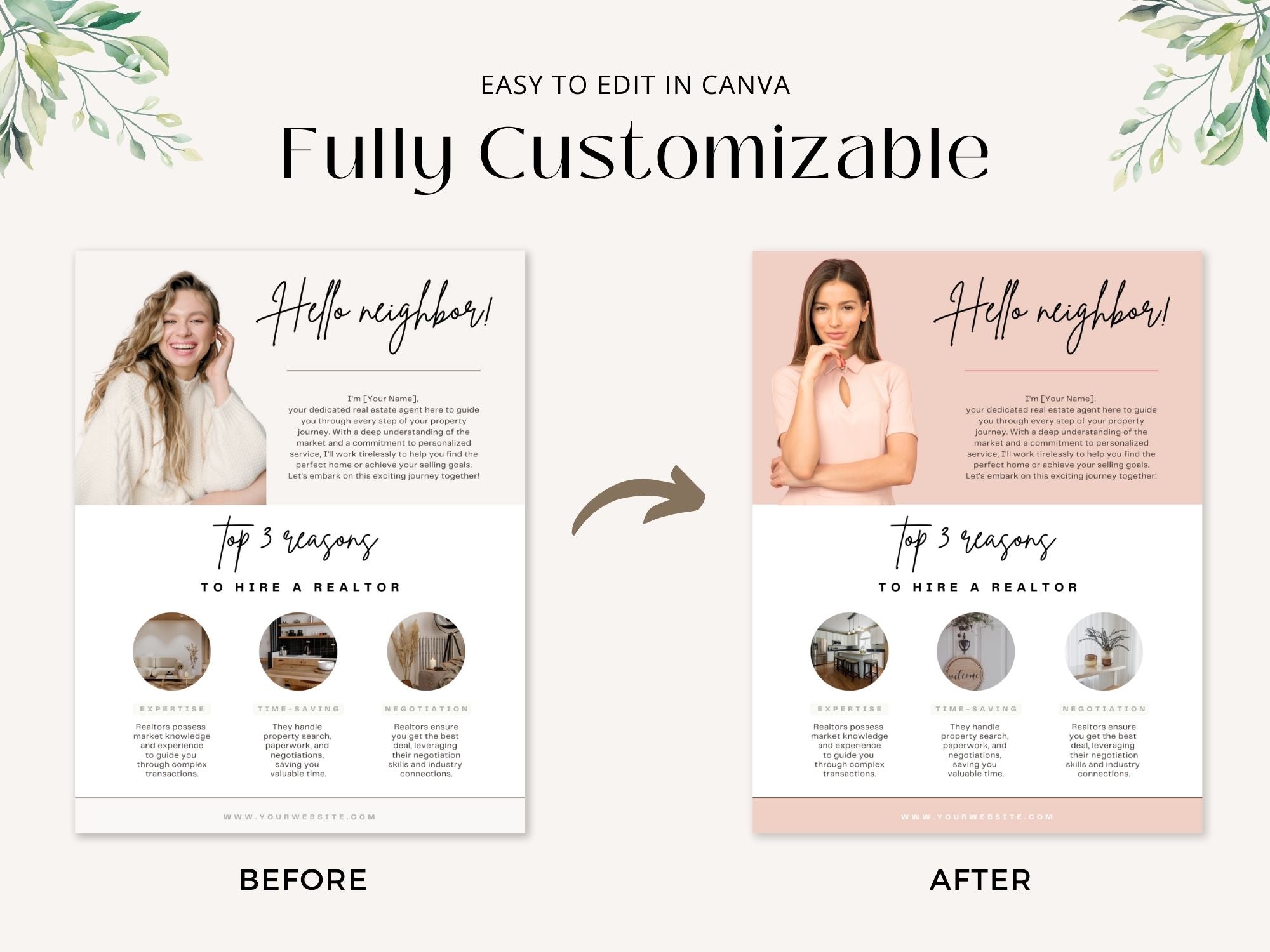 Work With Realtor Bundle - Essential marketing tools for realtors including postcard, flyer, and textable.