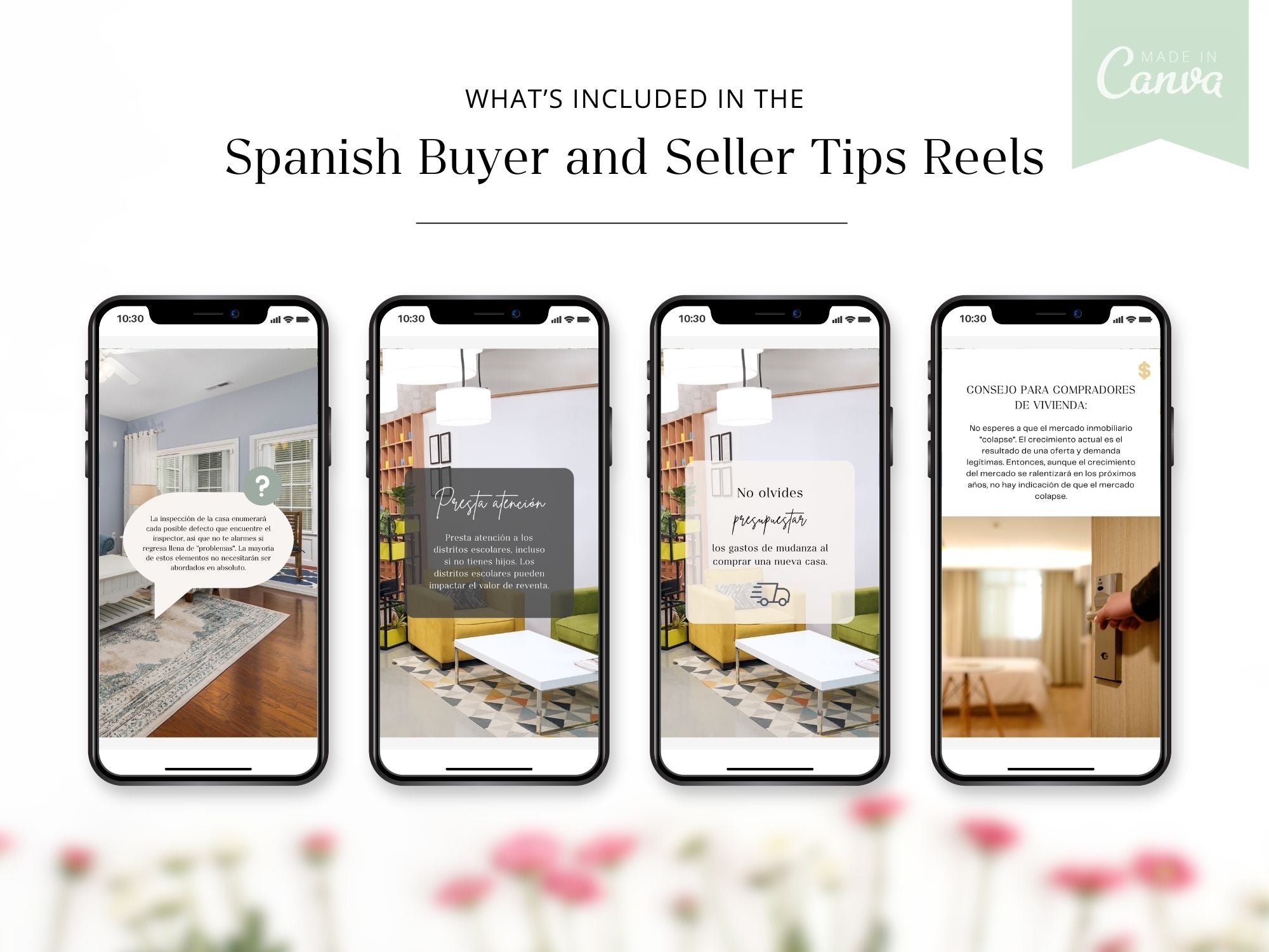Spanish Buyer and Seller Tips Instagram Reels providing real estate insights for buyers and sellers.