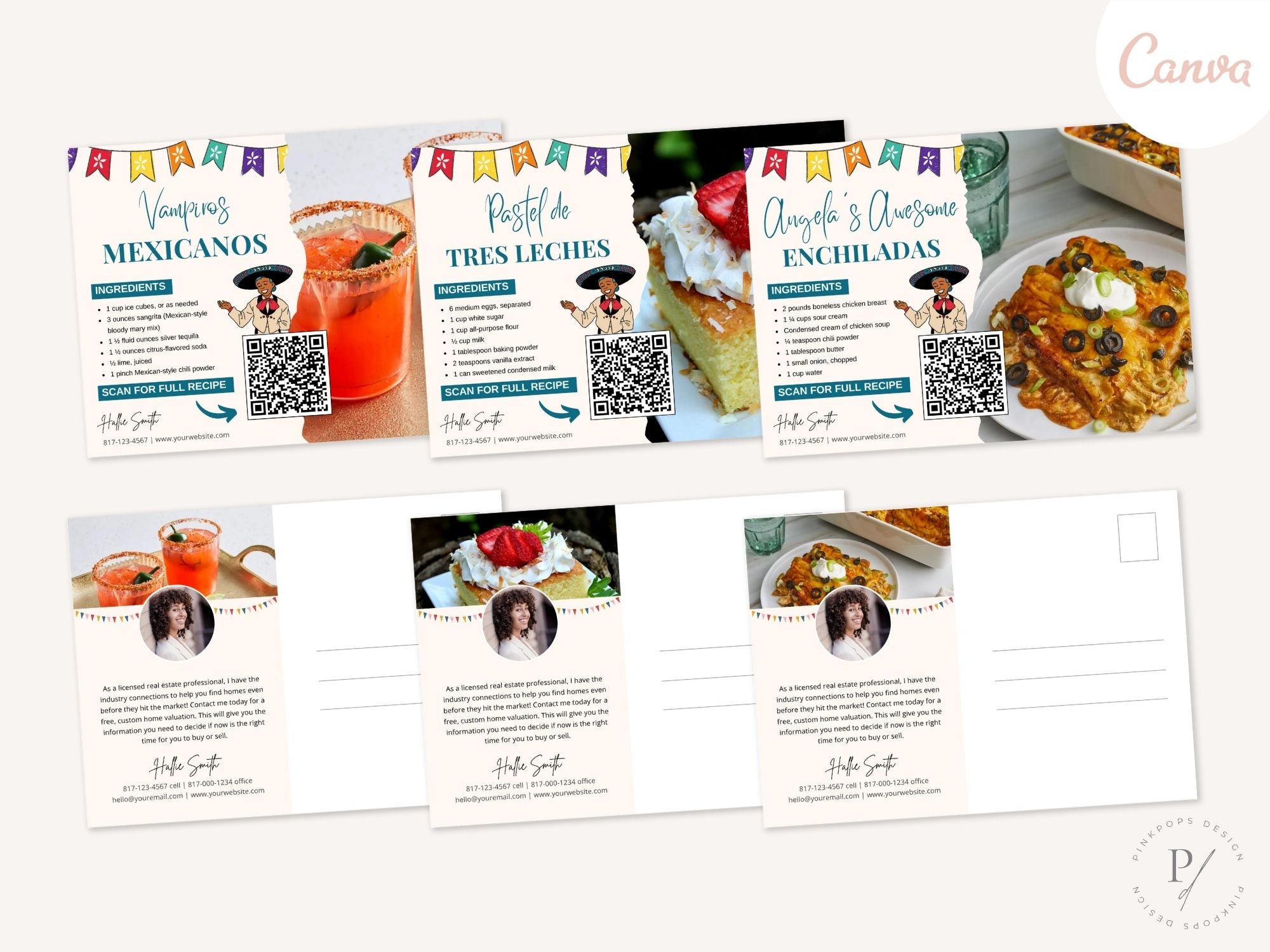 Cinco De Mayo Real Estate Recipe Postcards - Add flavor to your marketing with delicious recipes and vibrant designs.