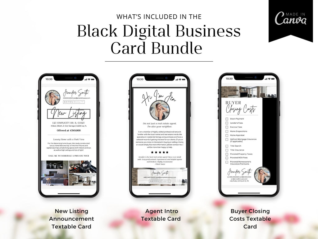Black Real Estate Textable Bundle