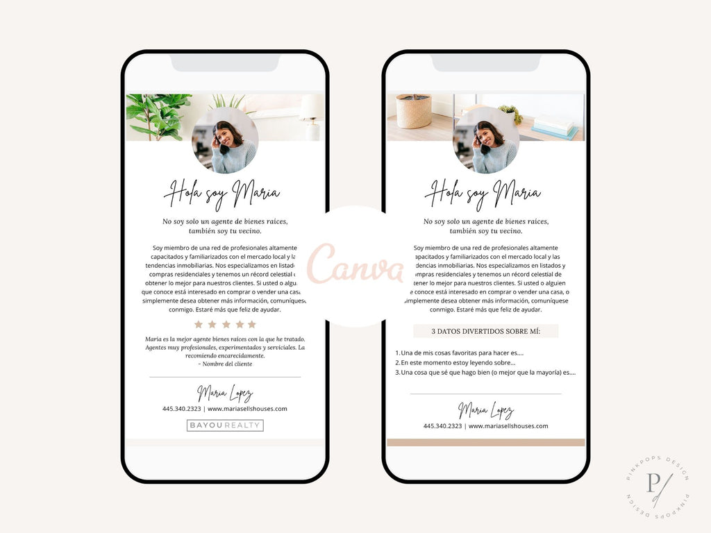 Spanish Textable Agent Introduction Flyer - Introduce yourself in Spanish with a textable flyer, sharing background, expertise, and services for a personalized connection with Spanish-speaking clients.