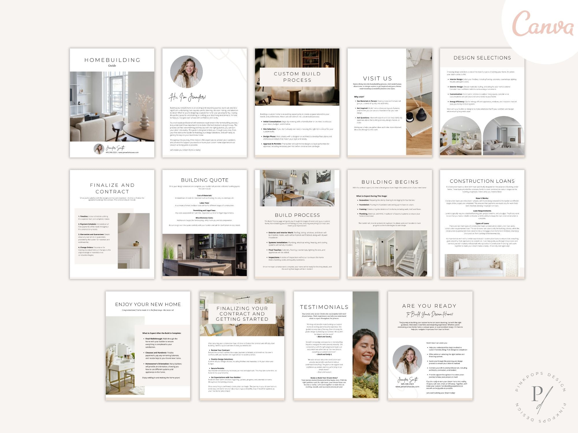 Editable homebuilding guide for real estate agents