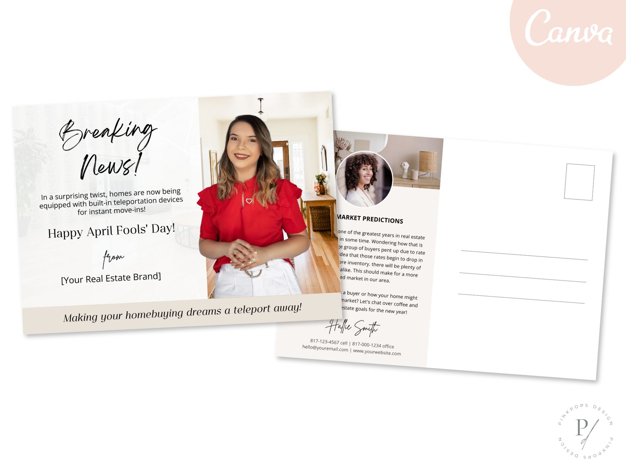 April Fool Joke Postcards - Professionally designed real estate postcards for lighthearted and playful communication during the April Fool's season.