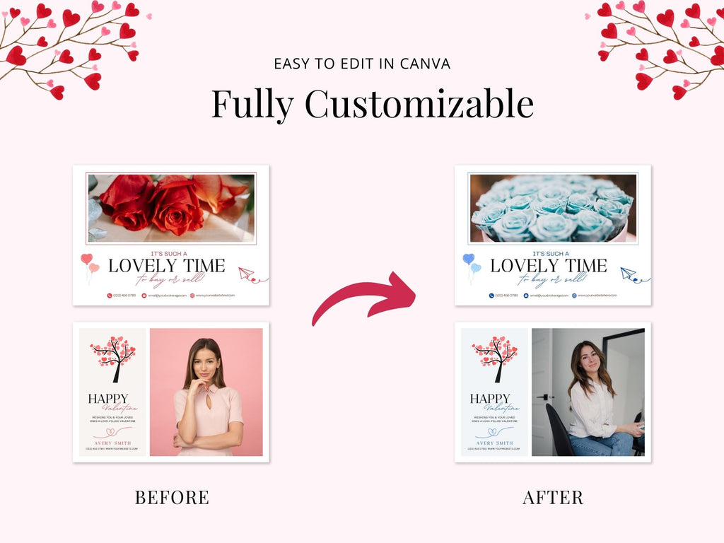 Valentine Postcard Bundle - Professionally designed real estate postcards with a touch of Valentine's charm for impactful marketing.