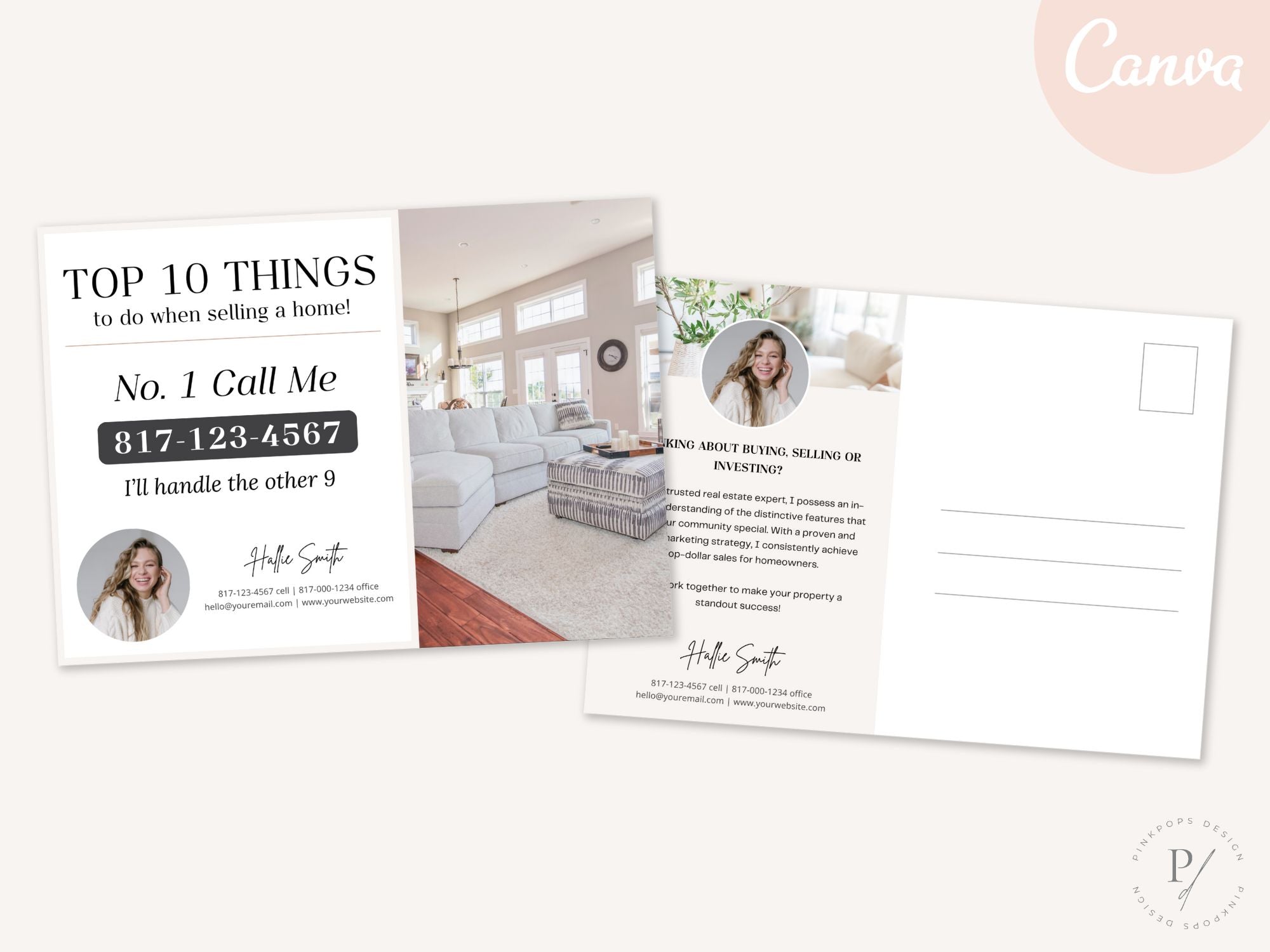 Call Me Real Estate Postcard Vol 01 - Engaging postcard template designed to encourage inquiries and client engagement.