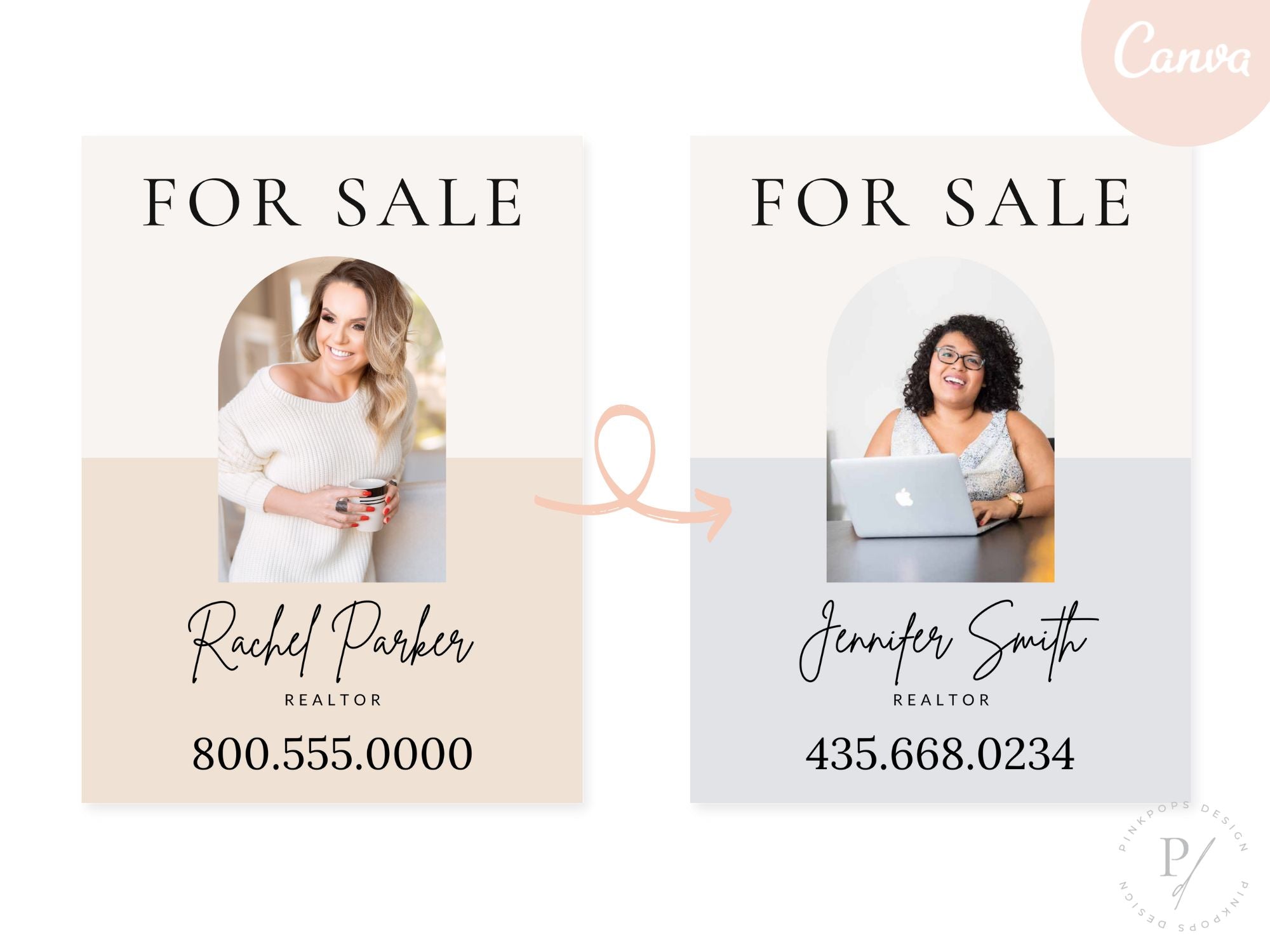 Minimal For Sale Sign - Centered - Elevate your property listing with this clean and centered yard sign design, exuding simplicity and sophistication for a modern and timeless visual identity.