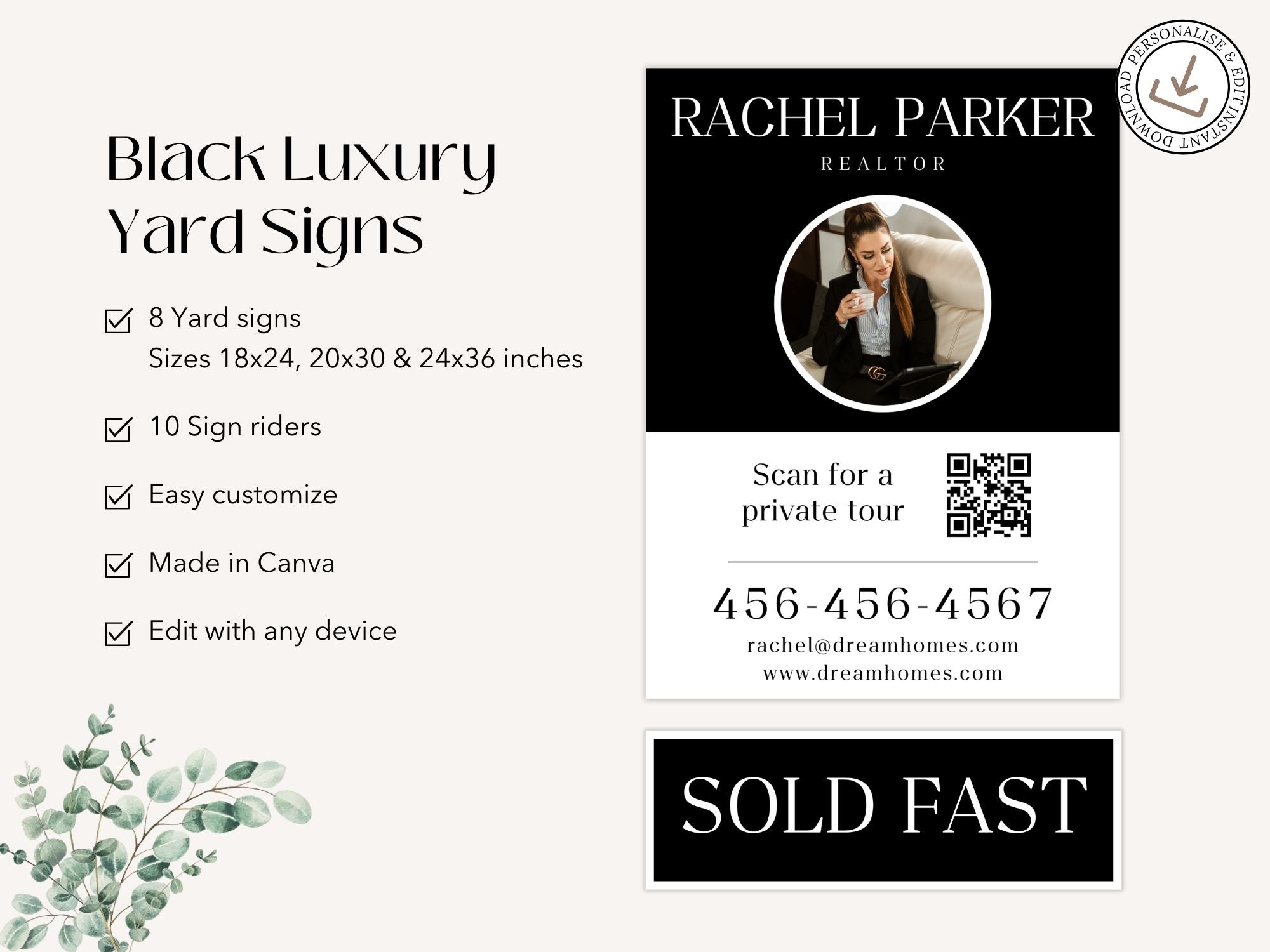 Black Luxury Yard Signs - Elegant and sophisticated yard signs for premium real estate listings.