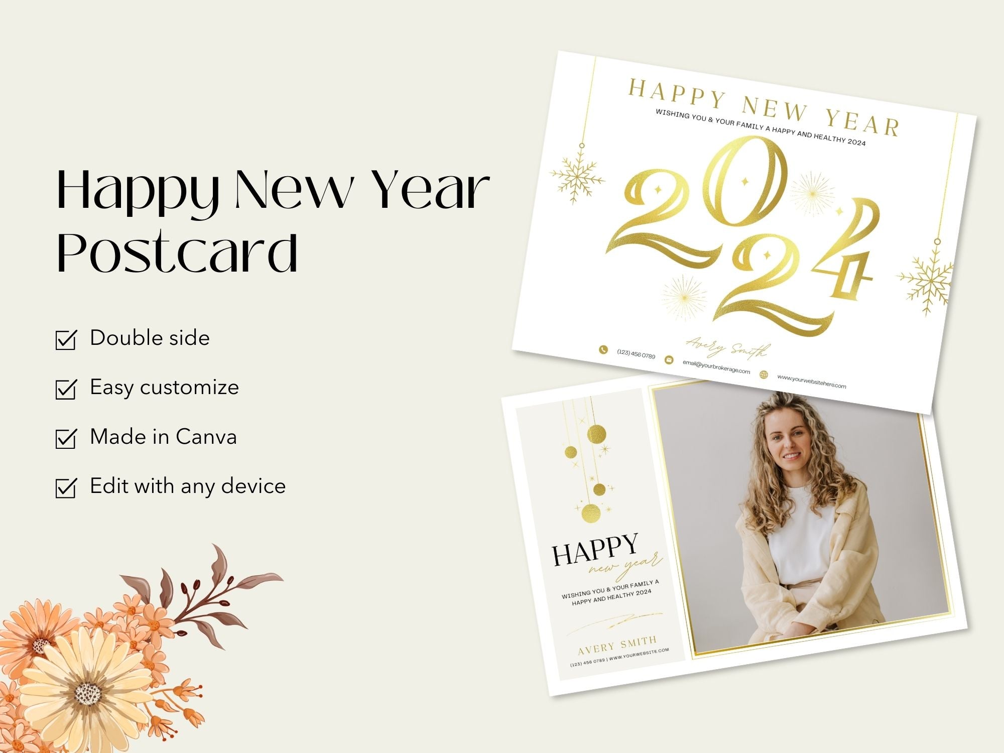 Real Estate Happy New Year Postcard 2024 Vol 02: Embracing the New Year with Warm Wishes for Clients and the Community