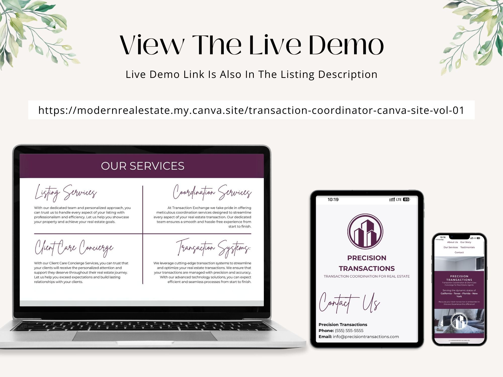  Transaction Coordinator Canva Site Vol 01- Professional template for managing real estate  transactions.