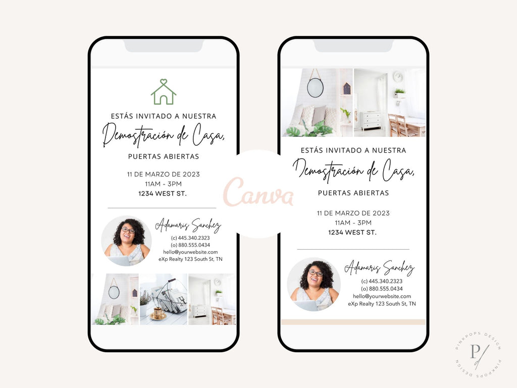 Spanish Textable Open House Invitation - Invite Spanish-speaking clients with a personalized and engaging textable invitation for upcoming open house events.