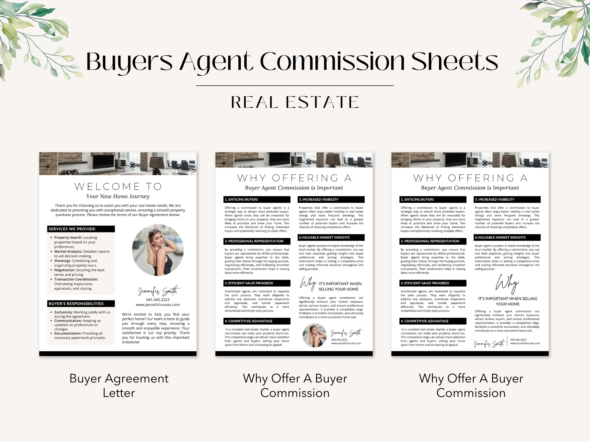 Buyers Agent Commission Sheets Vol 01 - Comprehensive documents including buyer
agreement, commission explanations, and compensation packages.
