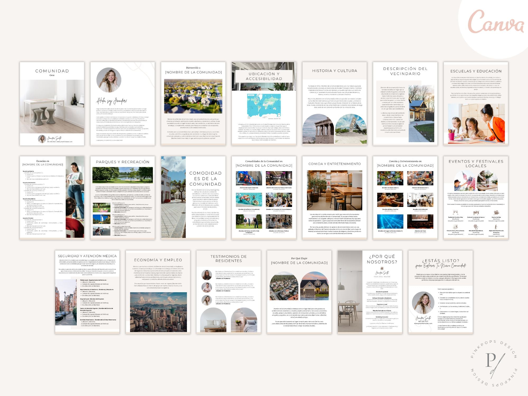 Minimal Spanish community guide offering essential insights for homebuyers.
