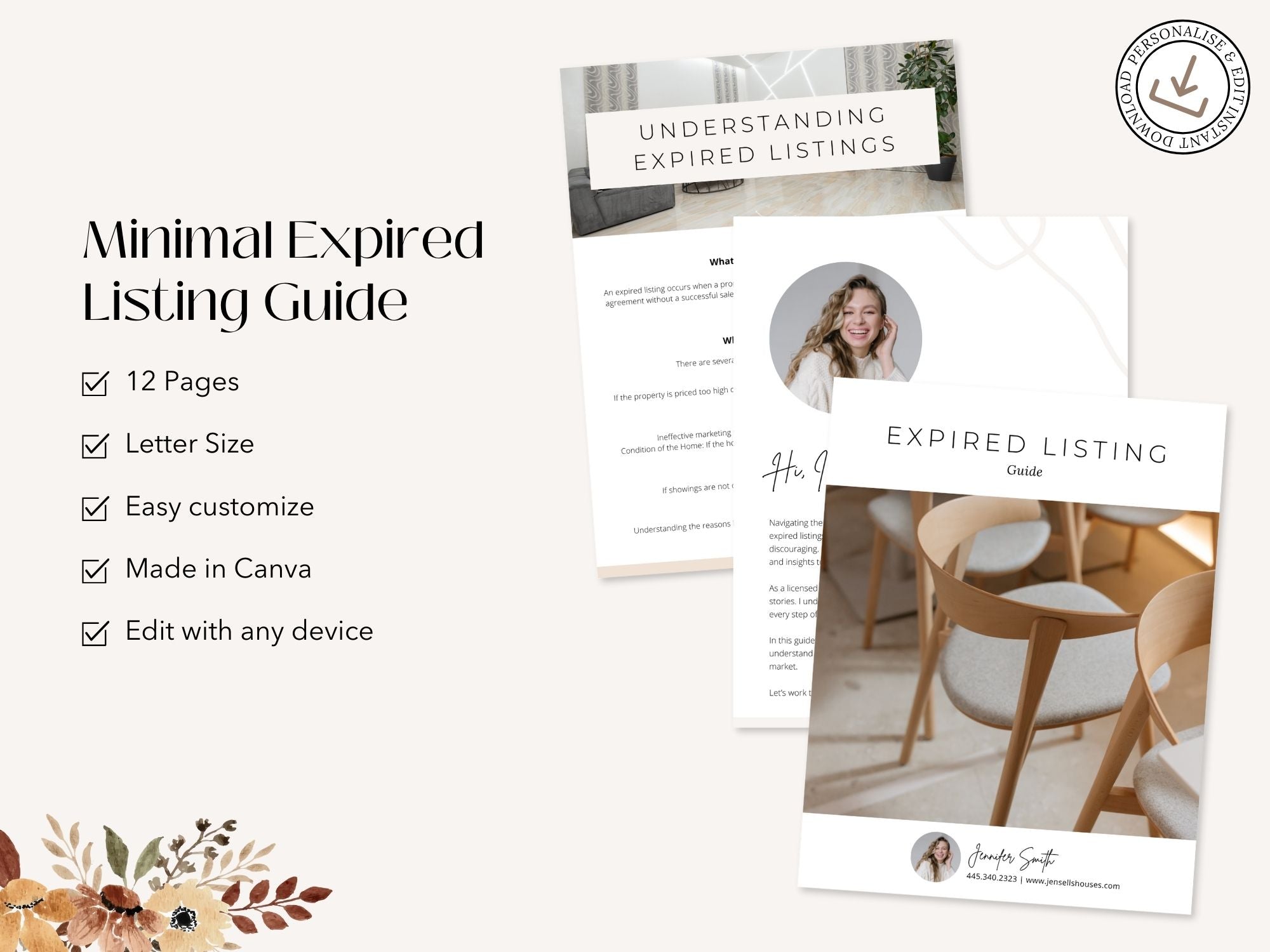 Minimal Expired Listing Guide offering strategies for realtors to reconnect with homeowners and convert expired listings into opportunities.