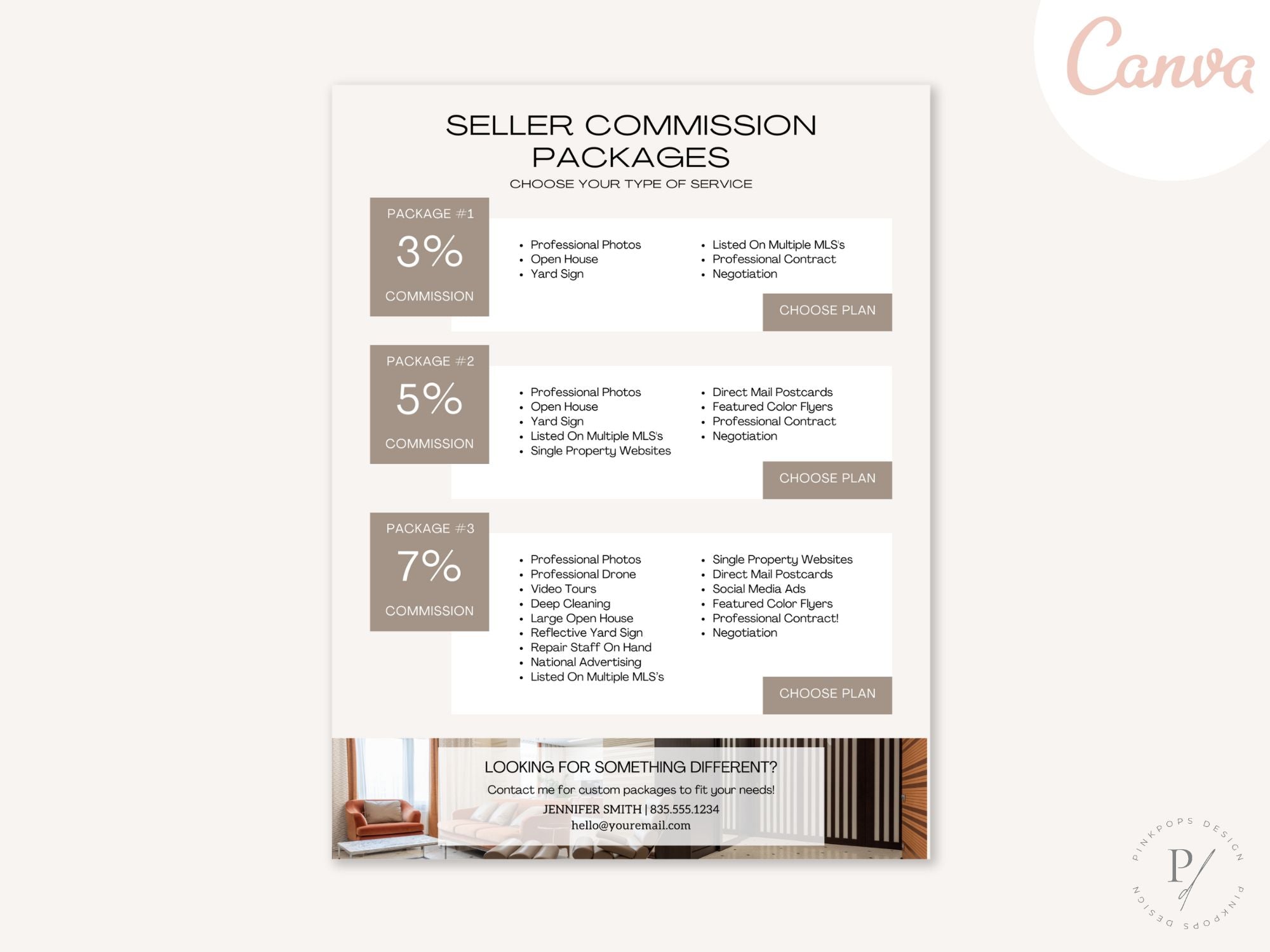 Luxury Seller Commission Flyer - Elegant flyer highlighting competitive commission rates for luxury real estate marketing.