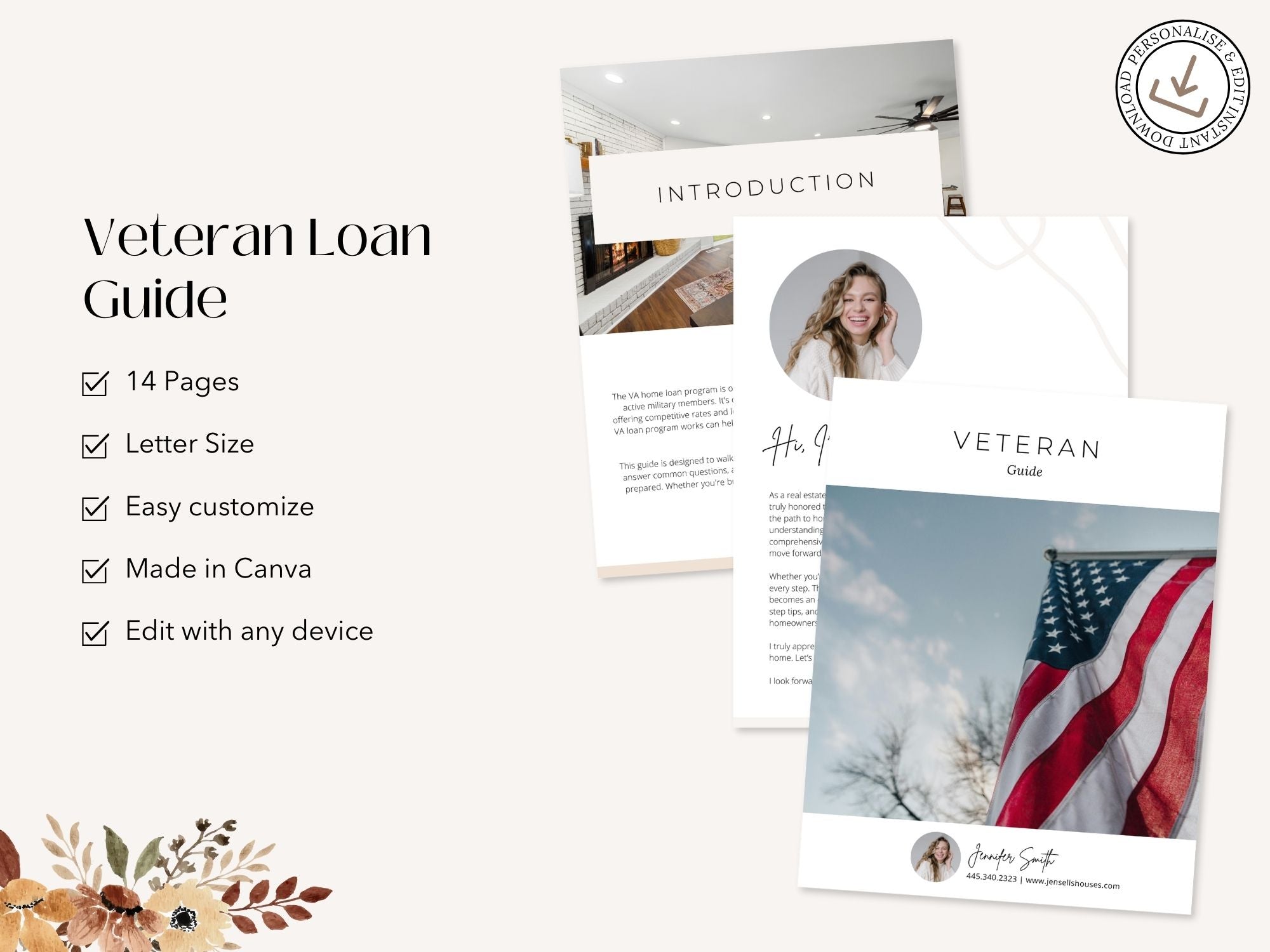Editable Veteran Loan Guide for real estate professionals