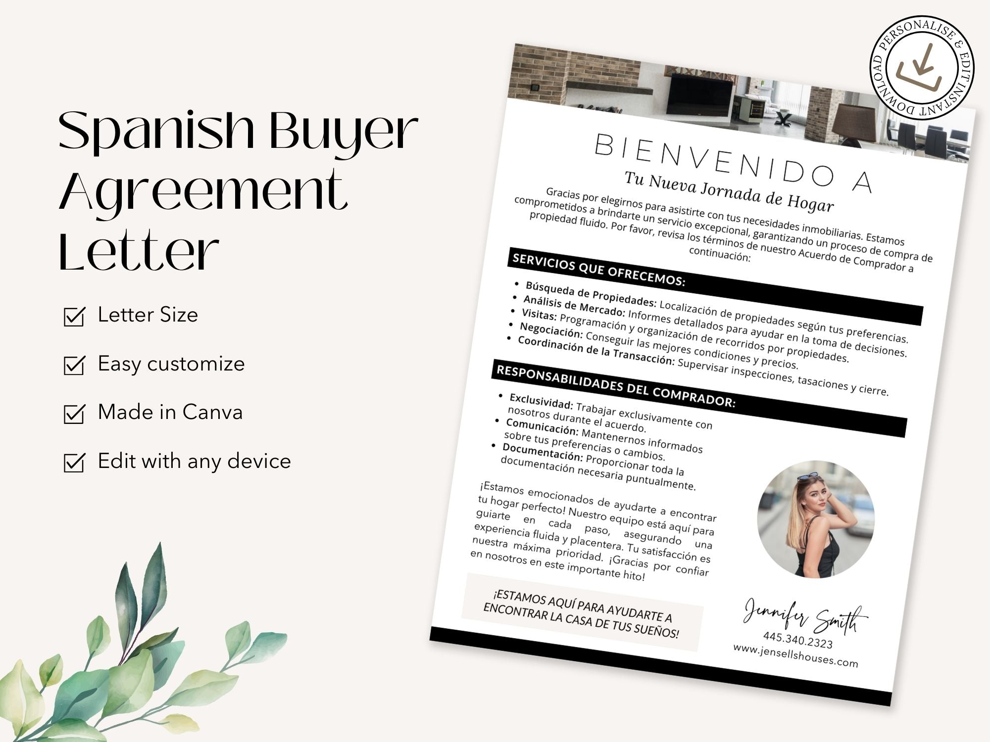 Spanish Buyer Agreement Letter Vol 01 - A comprehensive buyer agreement guide in Spanish
for real estate agents and clients.