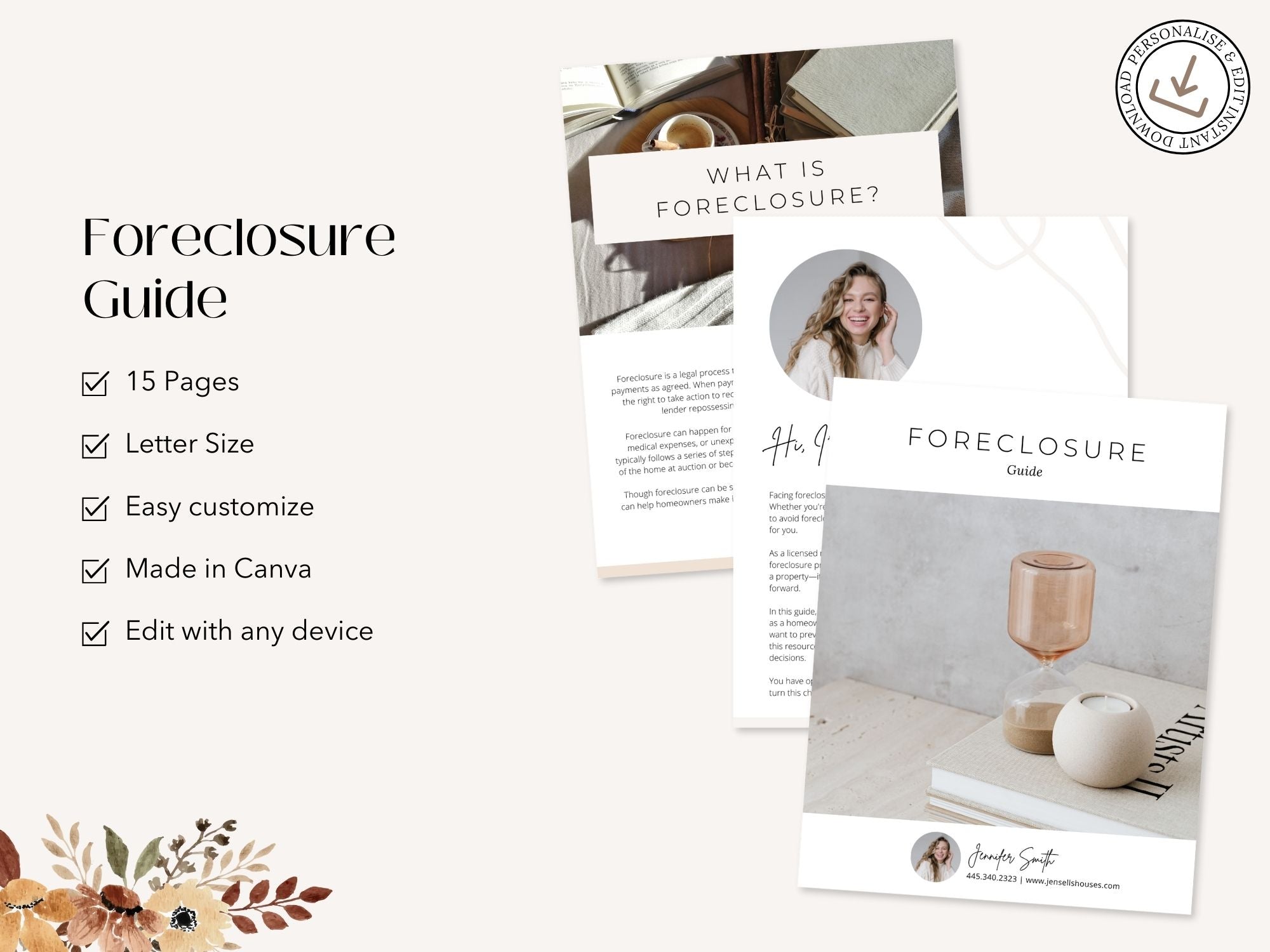 Editable foreclosure guide for real estate agents