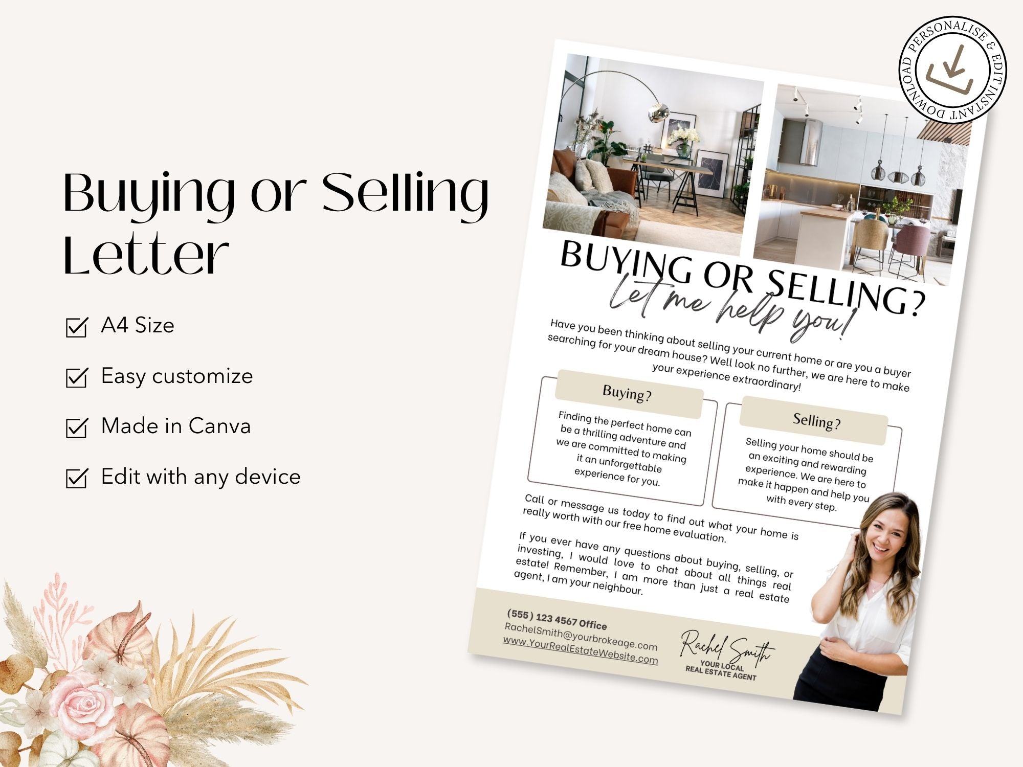 Buying or Selling Real Estate Letter Vol 03 - Professionally designed real estate letter template for impactful communication.