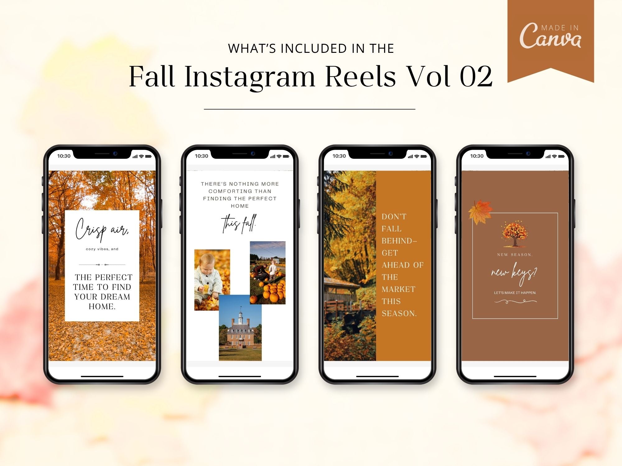 Fall-themed real estate Instagram reels template for agents