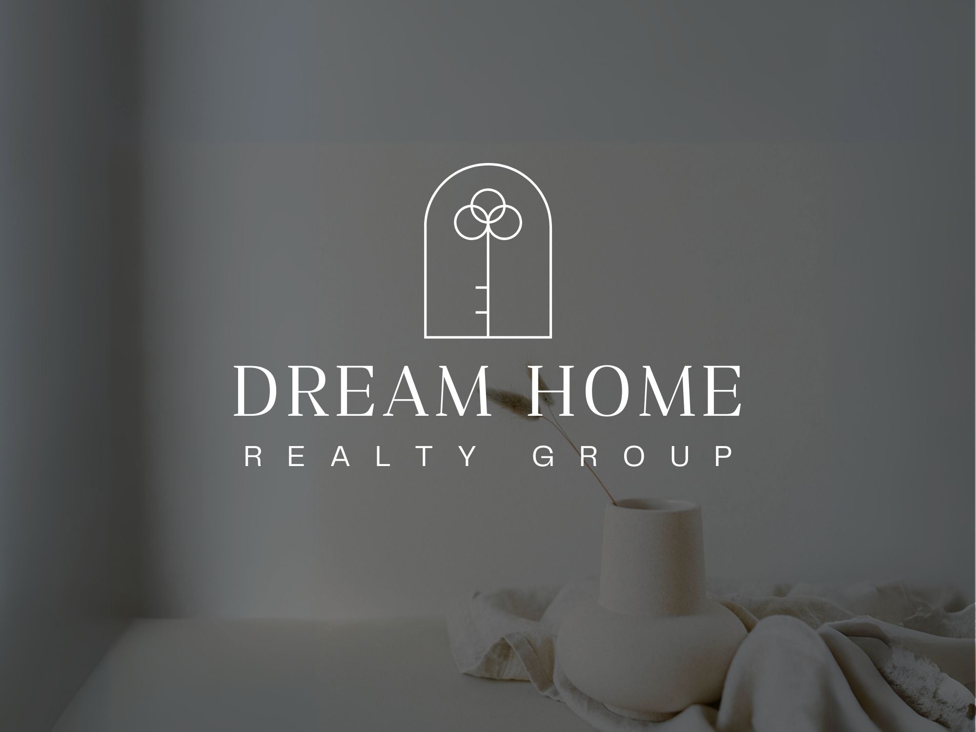 Dream Home Realty Group Logo Template - Clean and contemporary logo designed for real estate professionals.