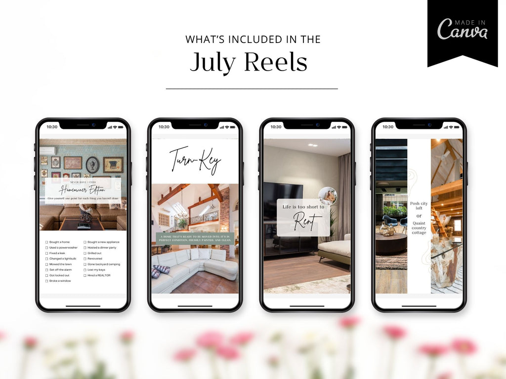 July real estate Instagram reel templates with patriotic summer theme