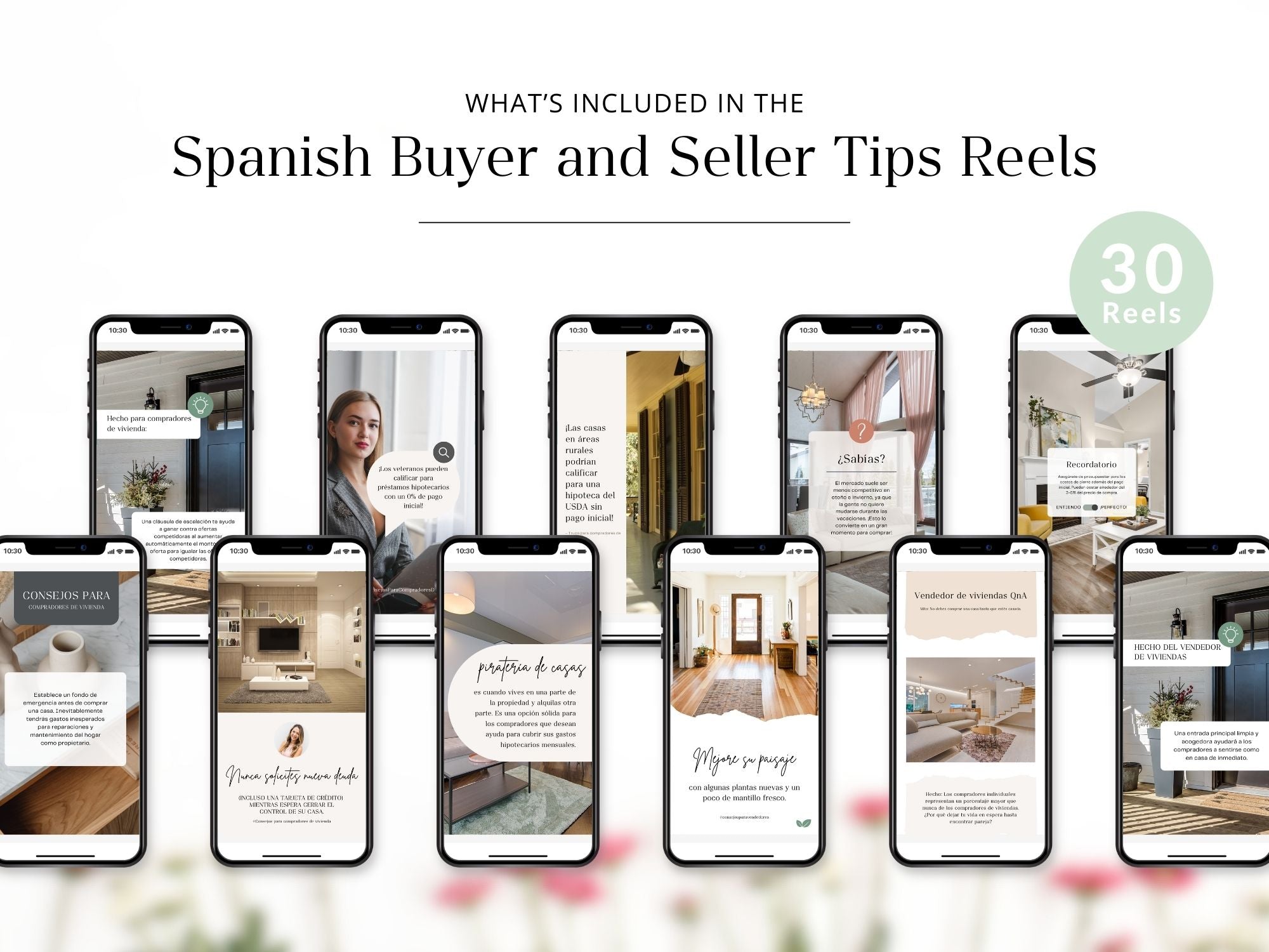 Spanish Buyer and Seller Tips Instagram Reels providing real estate insights for buyers and sellers.