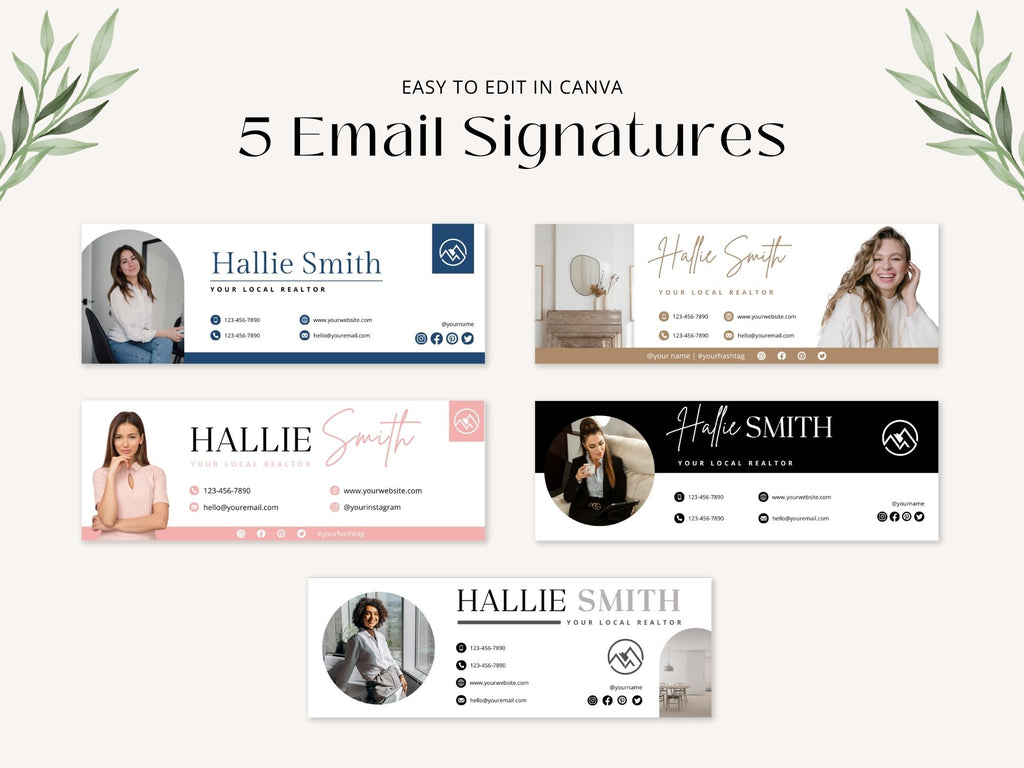 Real Estate Email Signatures Vol 01 - Professional email signatures for real estate professionals.