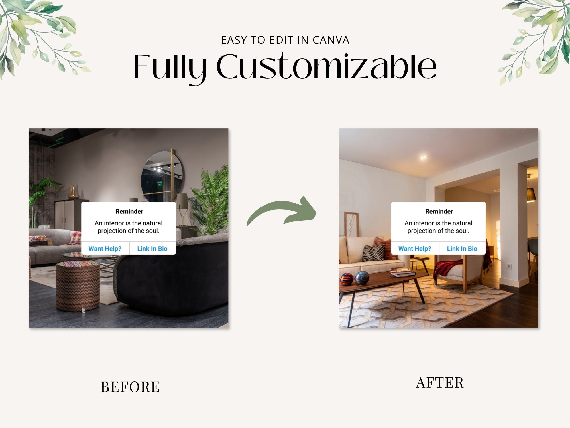 50 Interior Design Tips Instagram Posts Vol 01 - Stylish templates offering valuable interior design advice.
