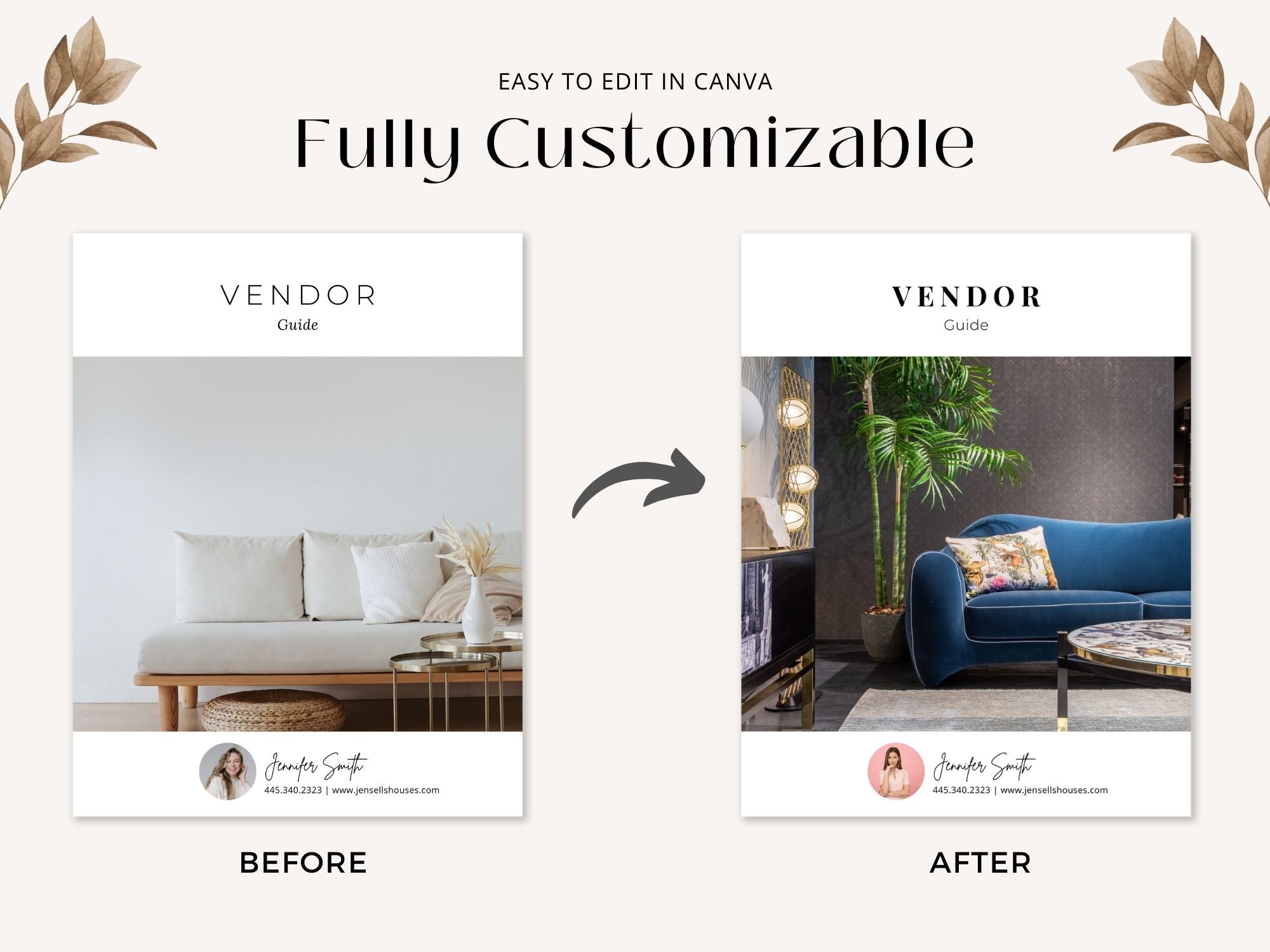Minimal Vendor Guide template for real estate agents featuring trusted local service providers and vendors.