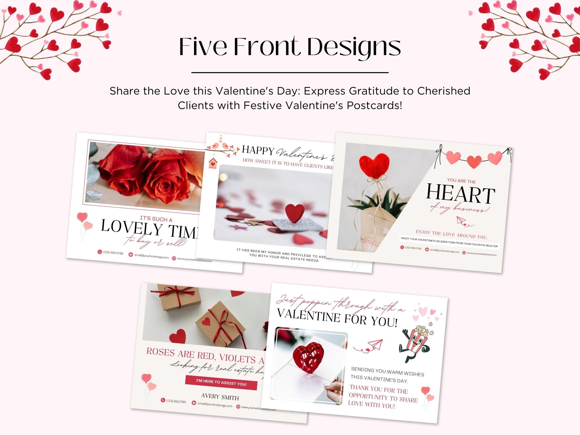 Valentine Postcard Bundle - Professionally designed real estate postcards with a touch of Valentine's charm for impactful marketing.