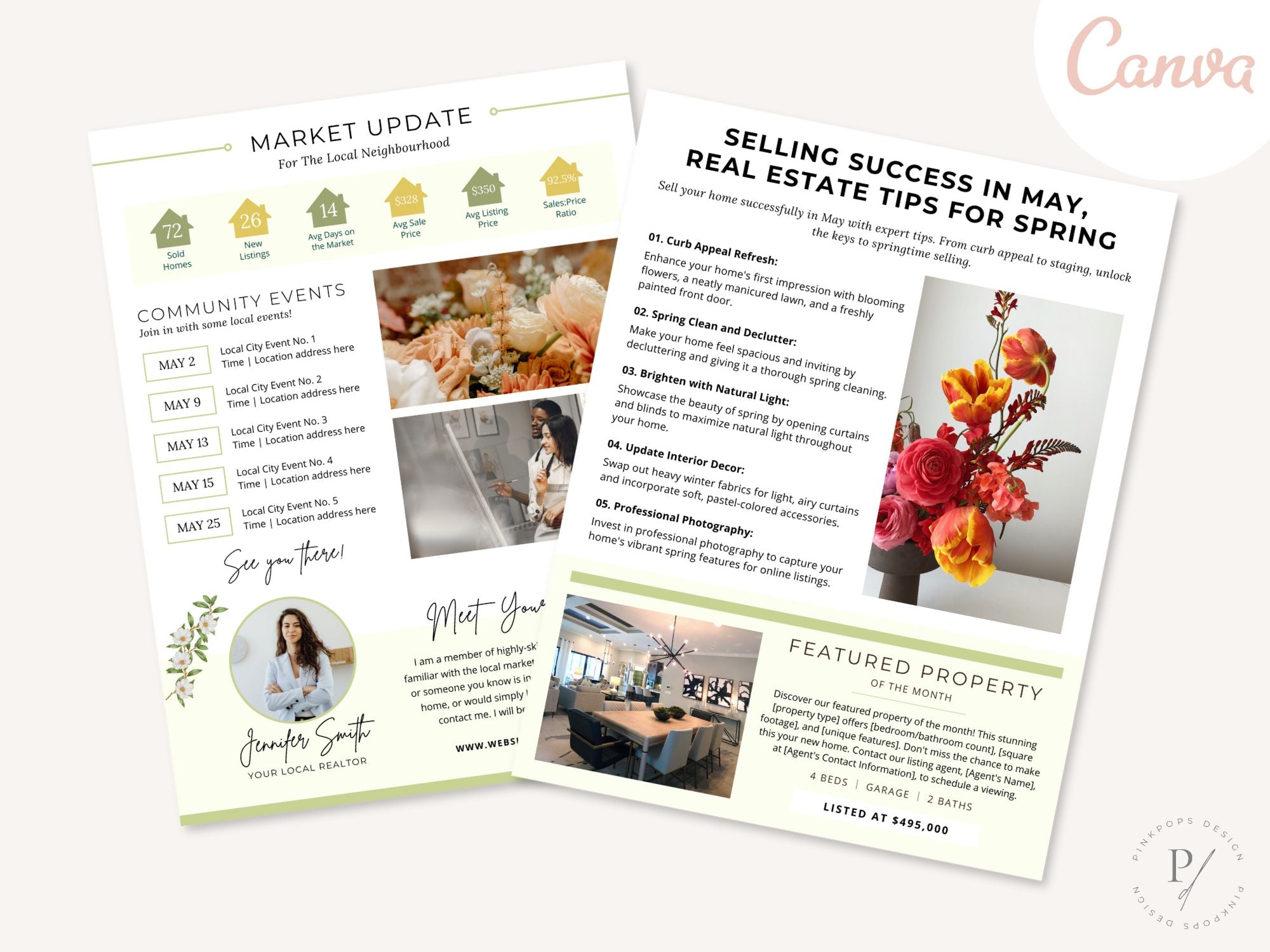 Minimal May Newsletter 2024 - Clean and modern real estate newsletter template for impactful communication.